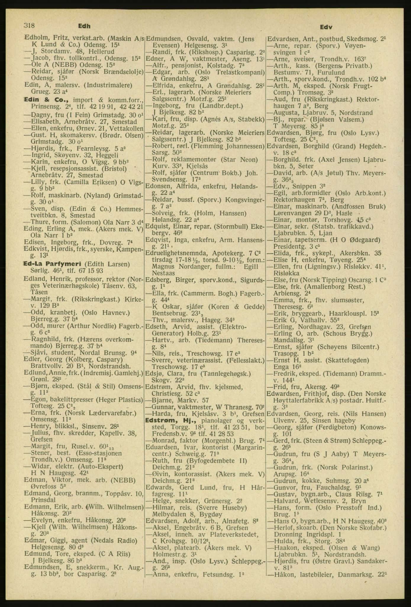 Kristiania/Oslo adressebok, PUBL/-, 1953, s. 318