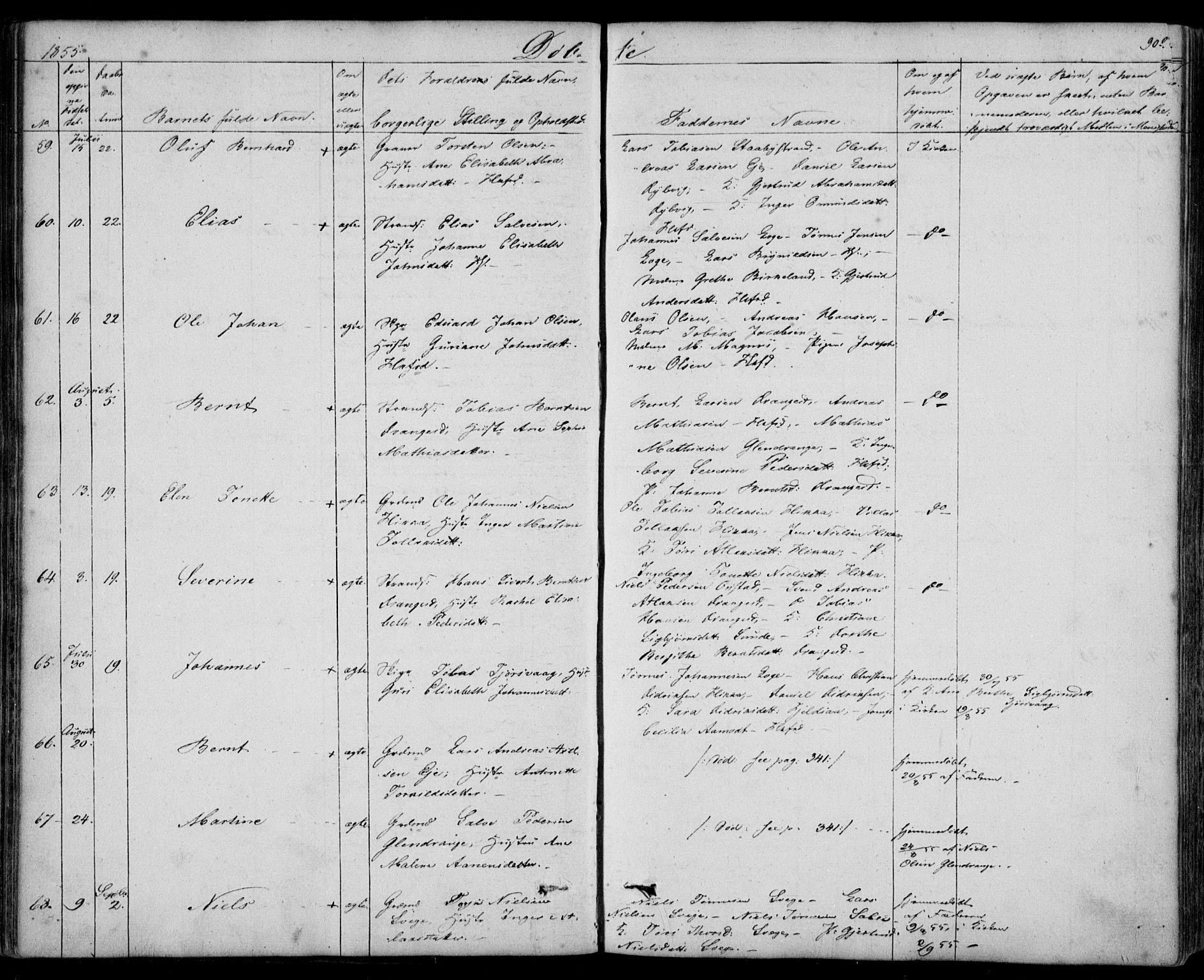 Flekkefjord sokneprestkontor, AV/SAK-1111-0012/F/Fb/Fbc/L0005: Klokkerbok nr. B 5, 1846-1866, s. 90