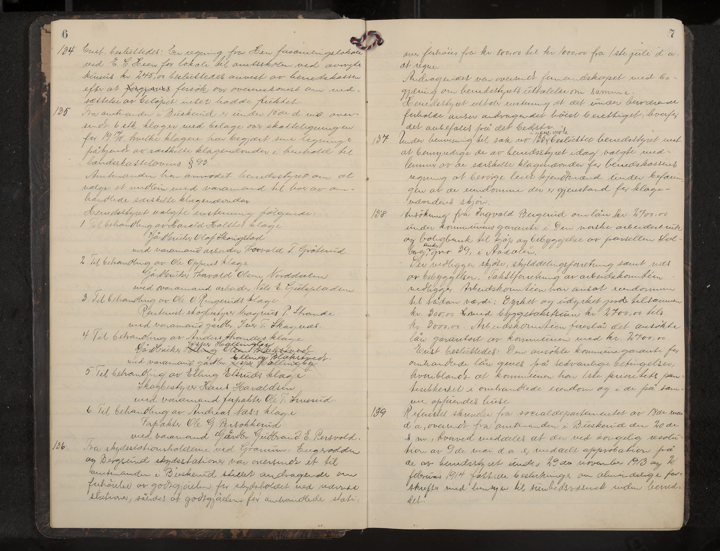 Ådal formannskap og sentraladministrasjon, IKAK/0614021/A/Aa/L0004: Møtebok, 1914-1918, s. 6-7
