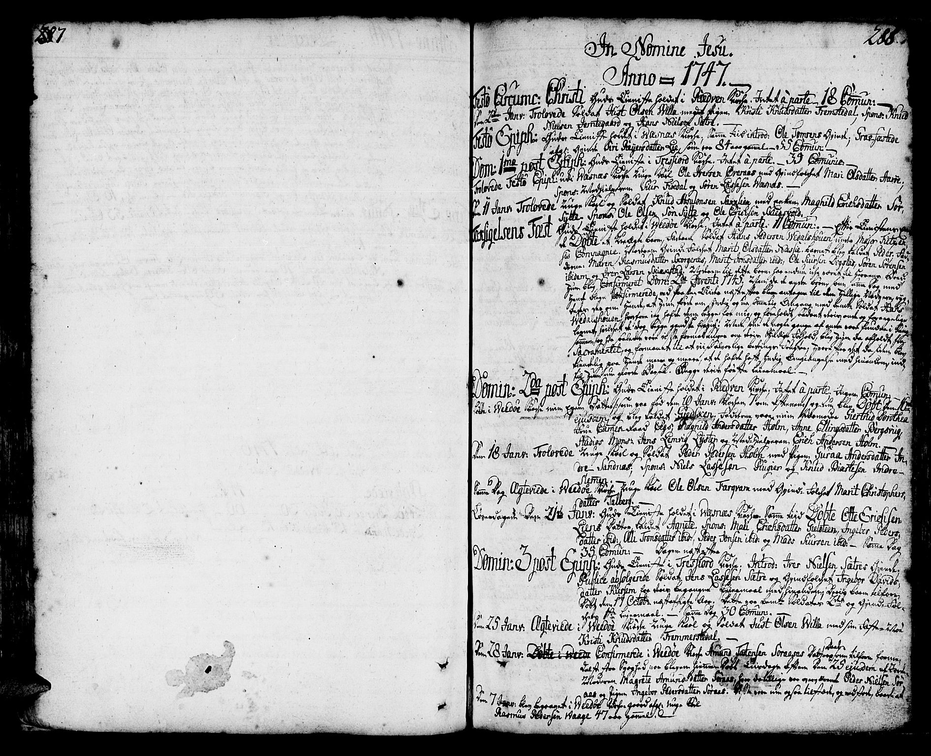 Ministerialprotokoller, klokkerbøker og fødselsregistre - Møre og Romsdal, AV/SAT-A-1454/547/L0599: Ministerialbok nr. 547A01, 1721-1764, s. 286-287