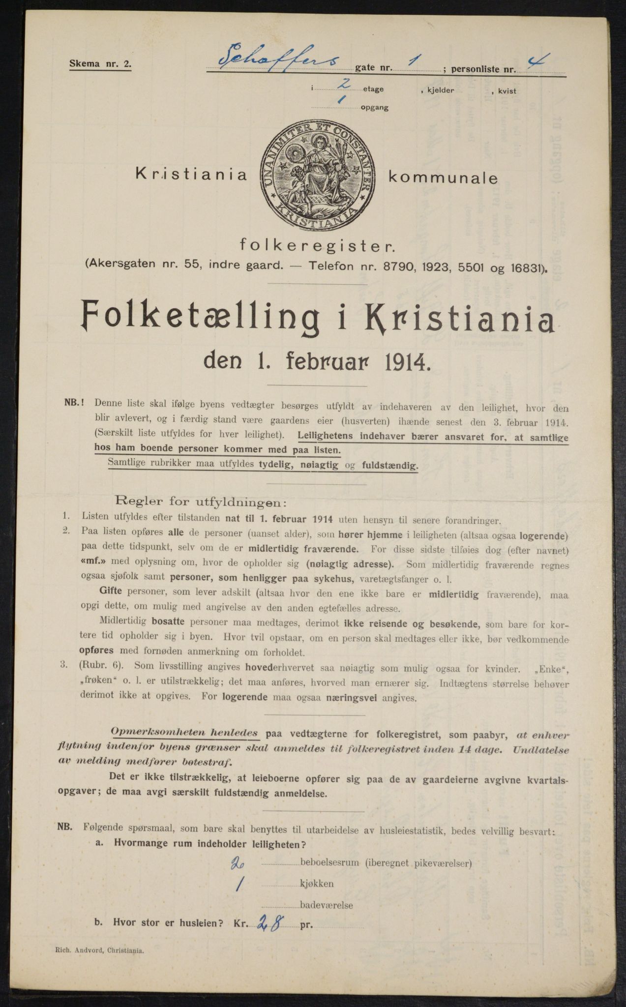 OBA, Kommunal folketelling 1.2.1914 for Kristiania, 1914, s. 92779