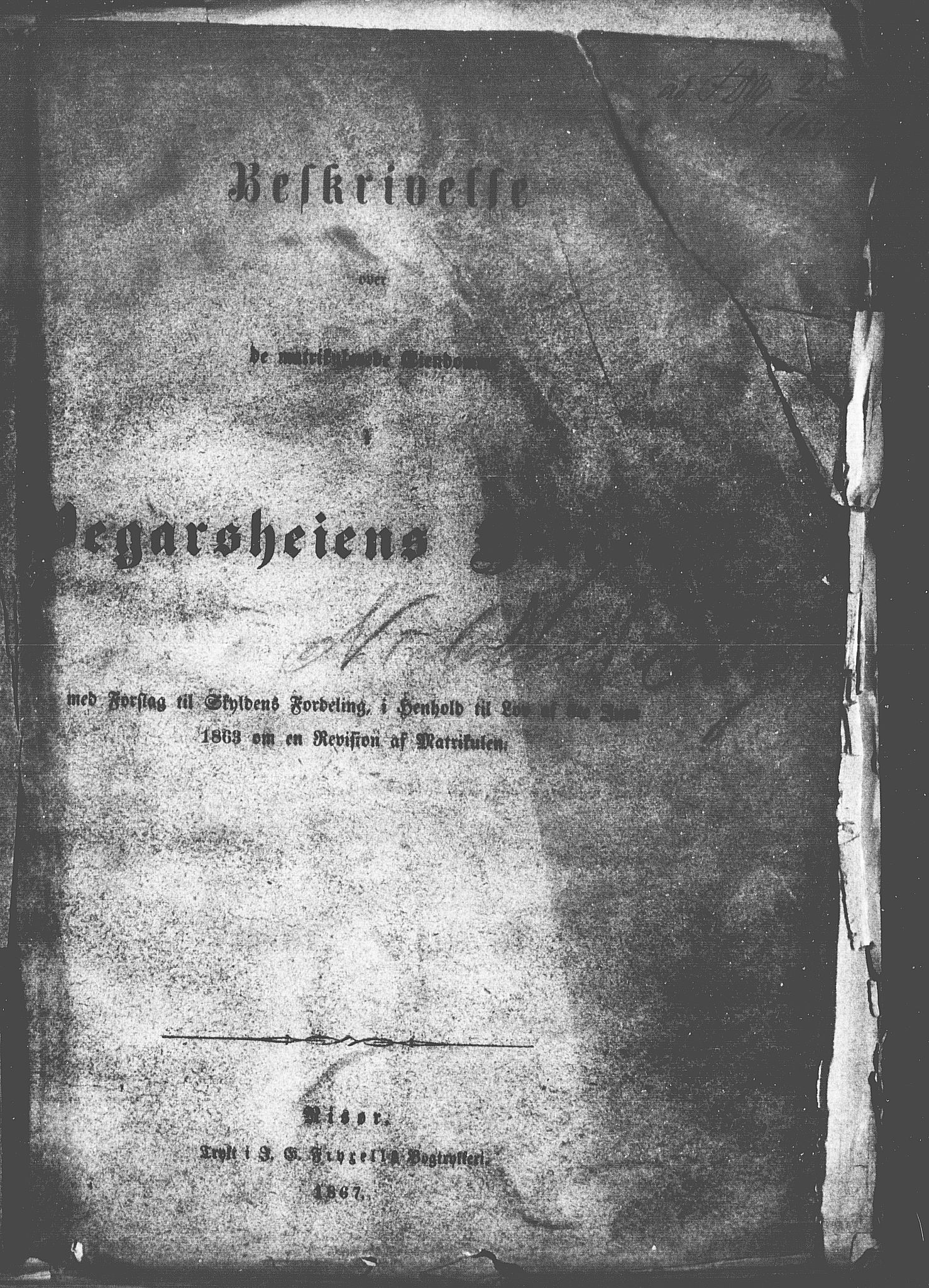 Matrikkelrevisjonen av 1863, AV/RA-S-1530/F/Fe/L0148: Vegårdshei, 1863