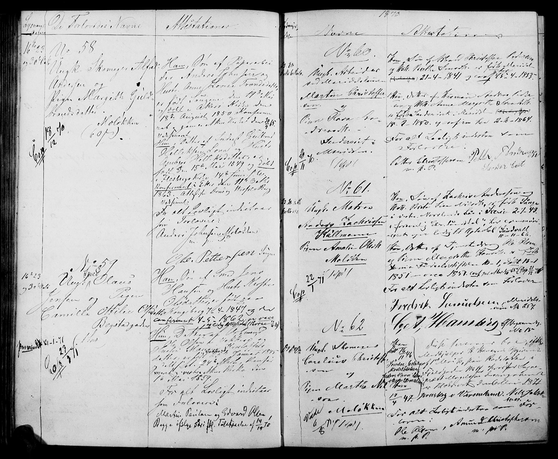 Vestre Aker prestekontor Kirkebøker, AV/SAO-A-10025/H/Ha/L0001: Lysningsprotokoll nr. 1, 1865-1878