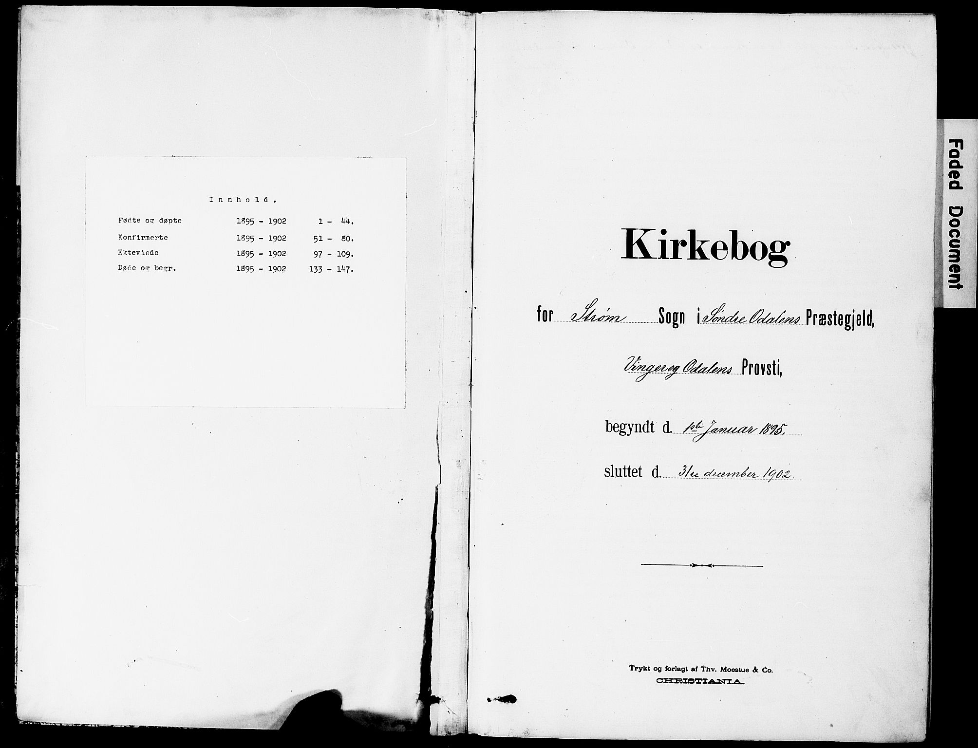 Sør-Odal prestekontor, SAH/PREST-030/H/Ha/Hab/L0001: Klokkerbok nr. 1, 1895-1902