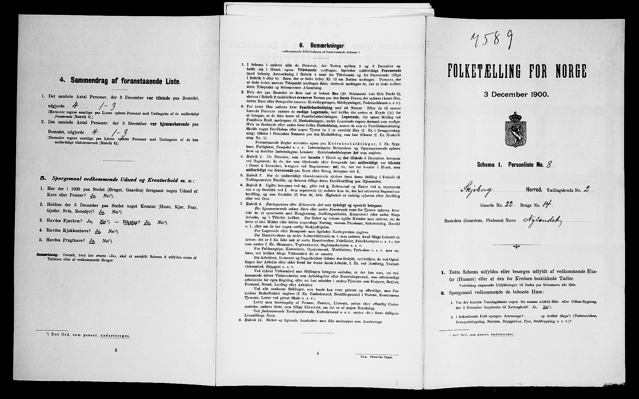 SAO, Folketelling 1900 for 0115 Skjeberg herred, 1900, s. 500