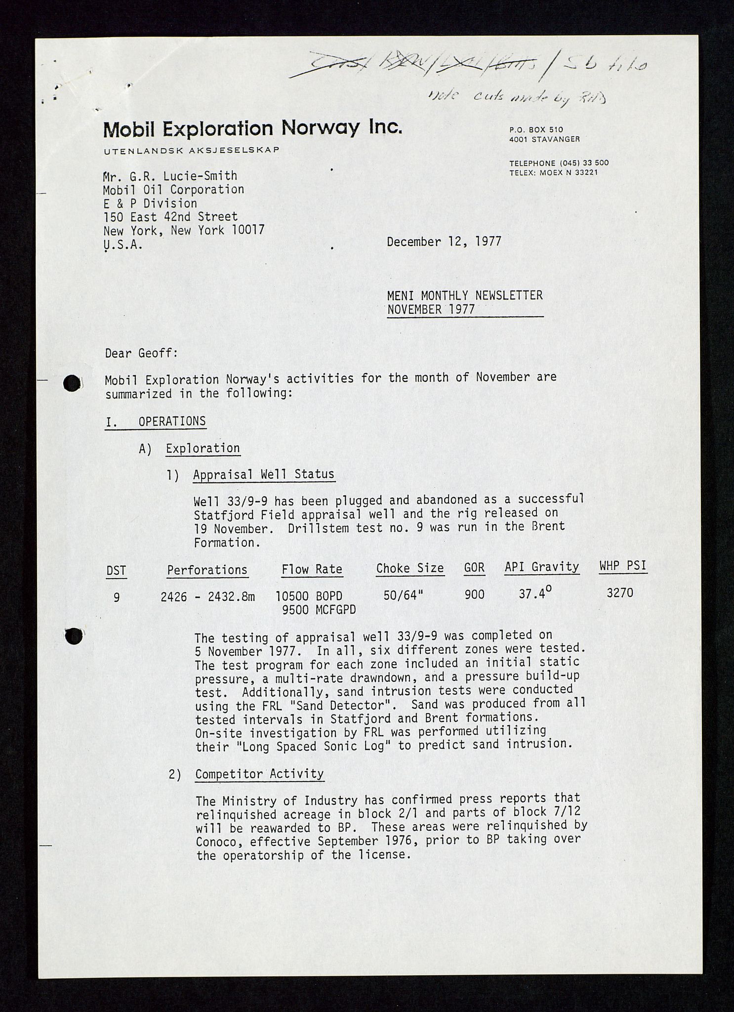 Pa 1578 - Mobil Exploration Norway Incorporated, AV/SAST-A-102024/4/D/Da/L0116: S.E. Smith - Sak og korrespondanse, 1973-1976, s. 23