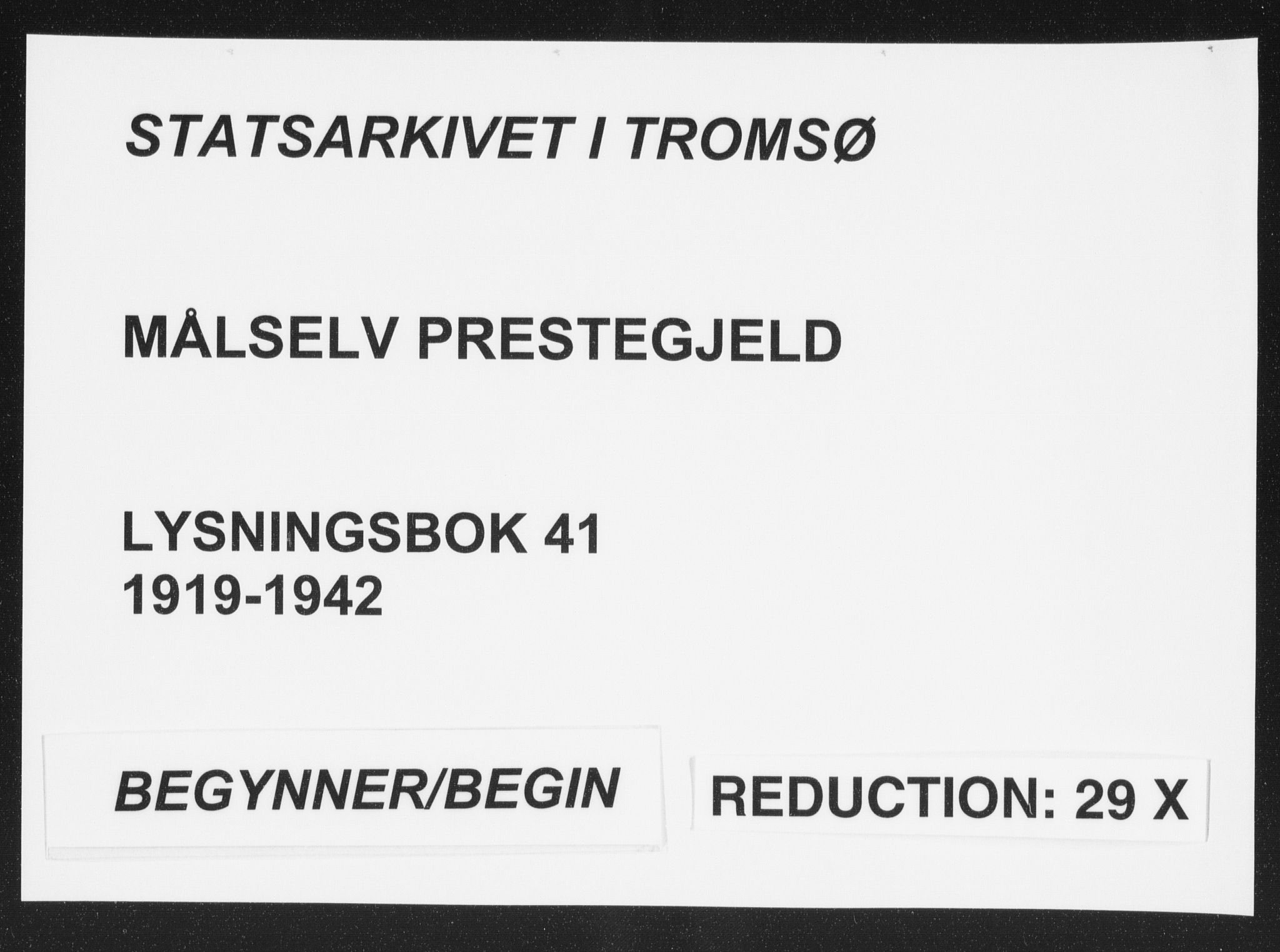 Målselv sokneprestembete, AV/SATØ-S-1311/I/Id/L0041: Lysningsprotokoll nr. 41, 1919-1942