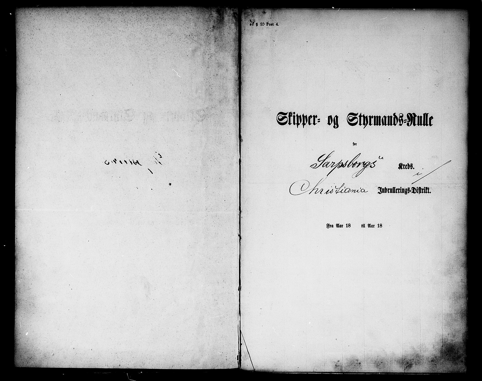 Sarpsborg mønstringskontor, SAO/A-10569c/F/Fc/Fcc/L0002: Skipper- og styrmannsrulle, 1860-1868, s. 2