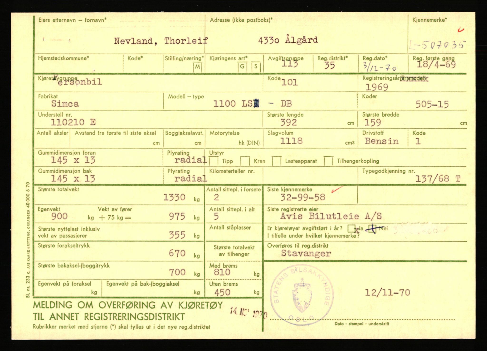 Stavanger trafikkstasjon, AV/SAST-A-101942/0/F/L0078: L-503000 - L-602908, 1930-1971, s. 2377