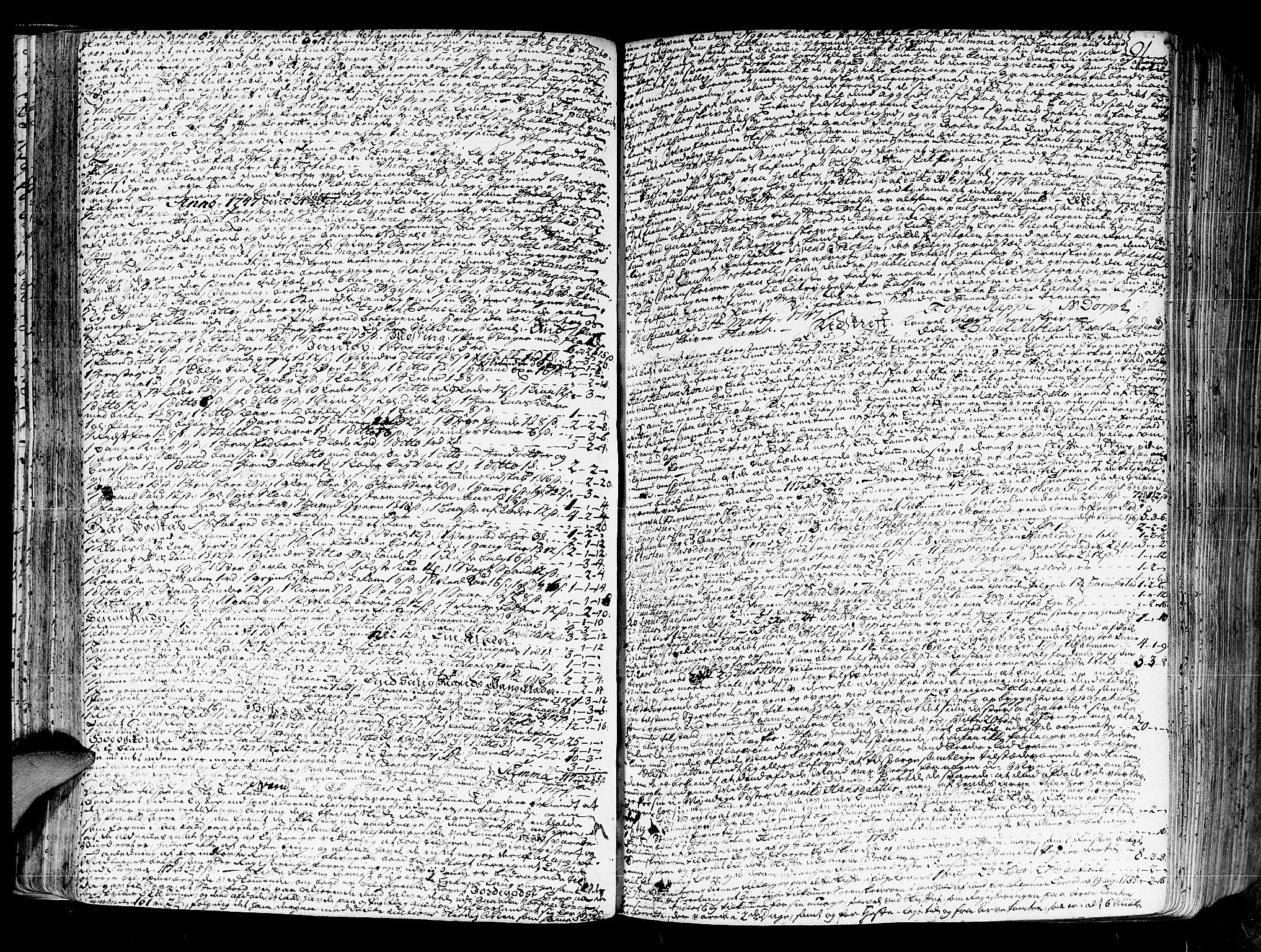 Lier, Røyken og Hurum sorenskriveri, SAKO/A-89/H/Hc/L0004: Skifteprotokoll, 1745-1761, s. 90b-91a