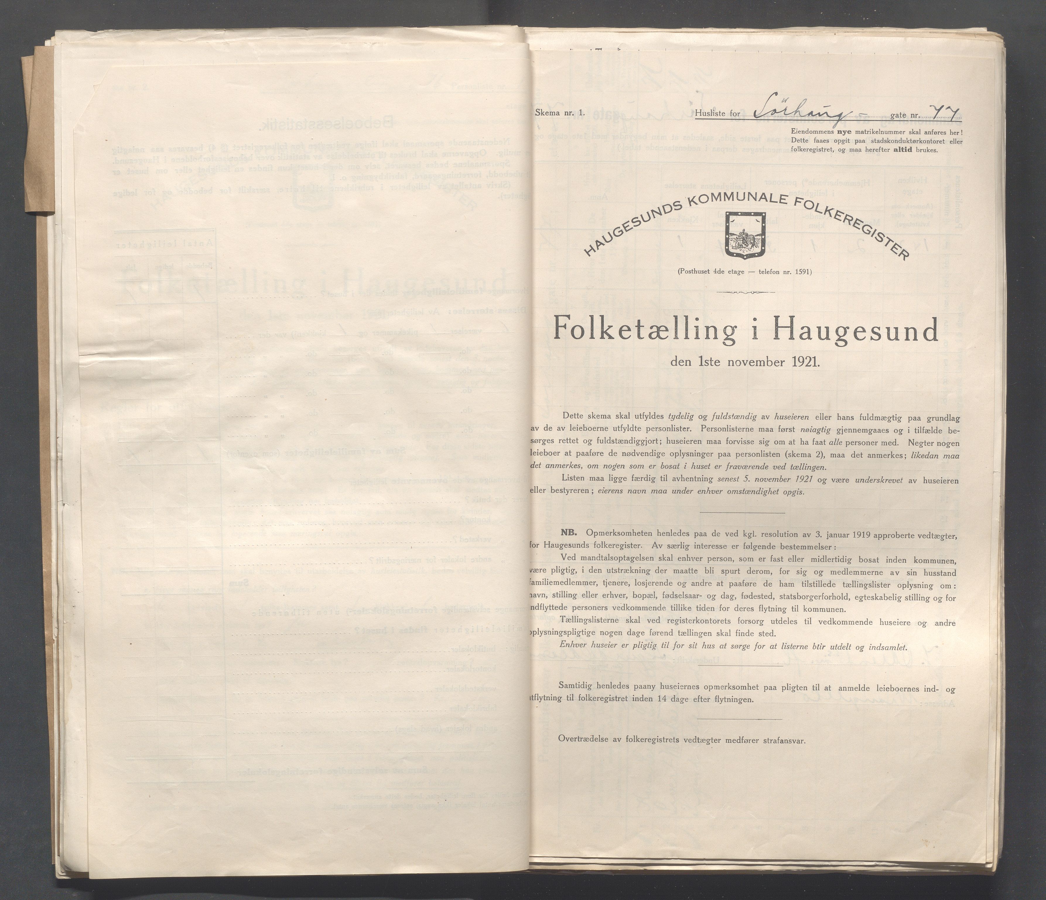 IKAR, Kommunal folketelling 1.11.1921 for Haugesund, 1921, s. 4997