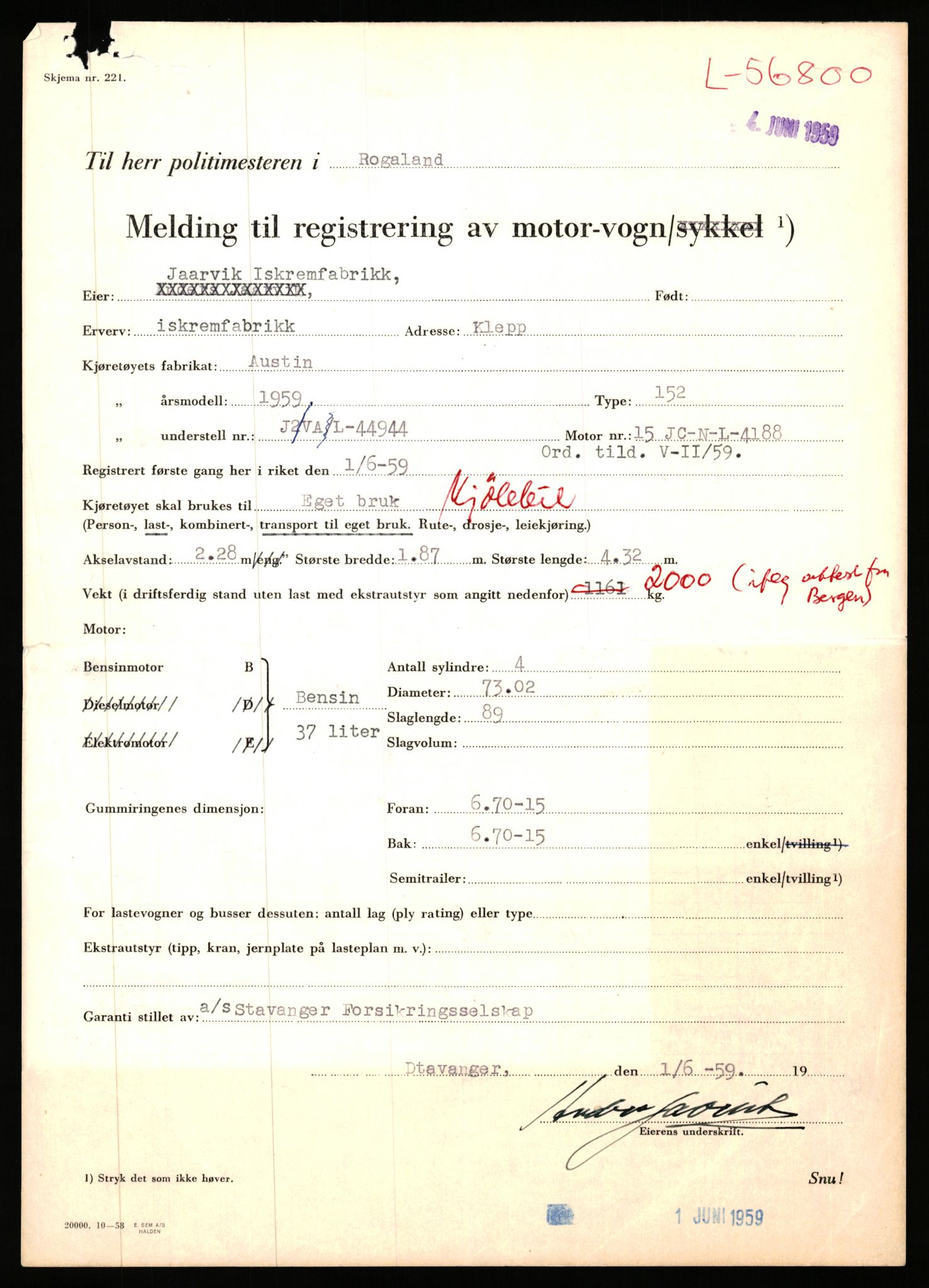 Stavanger trafikkstasjon, AV/SAST-A-101942/0/F/L0056: L-56500 - L-57199, 1930-1971, s. 988