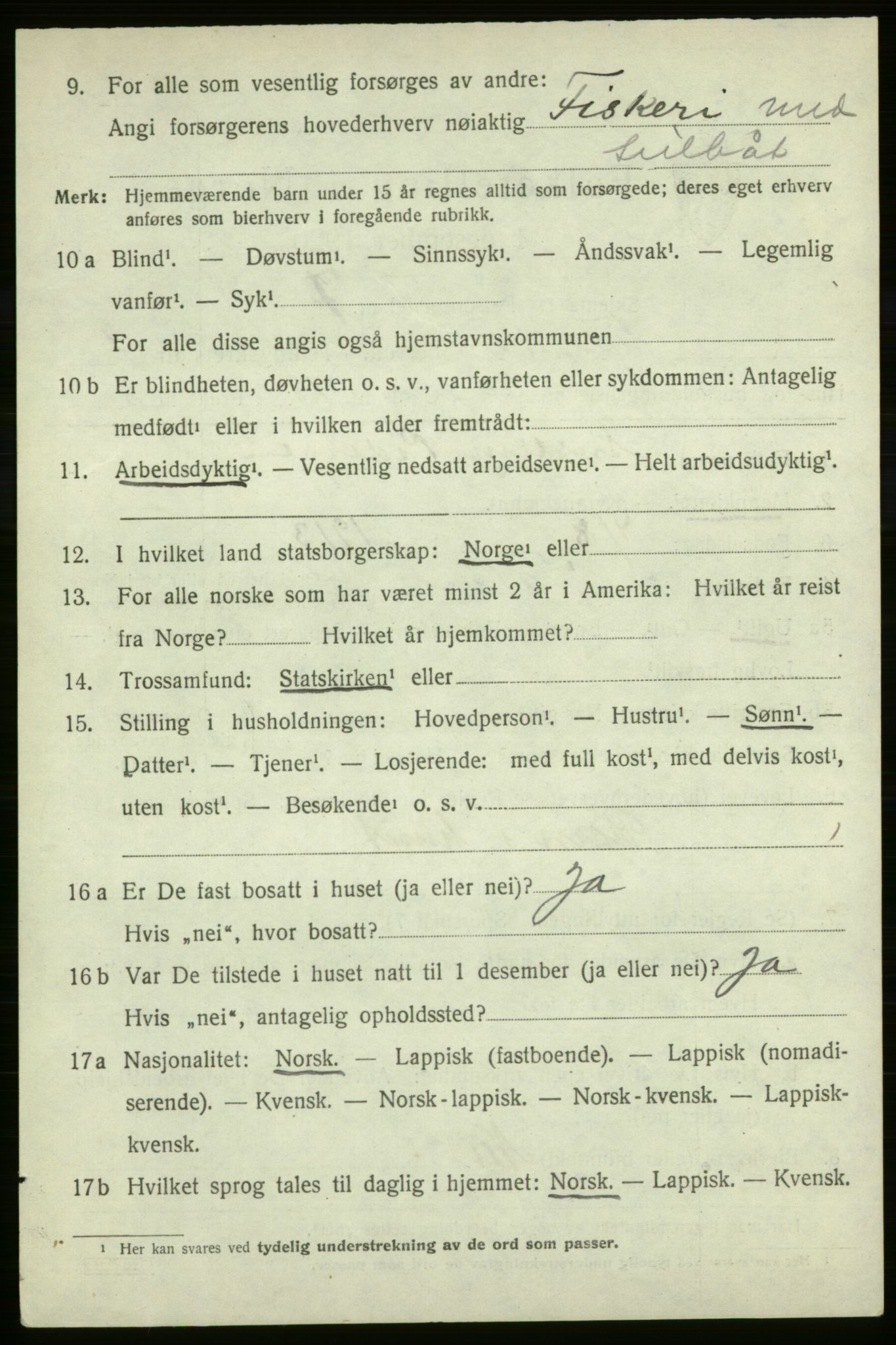 SATØ, Folketelling 1920 for 2013 Talvik herred, 1920, s. 3277