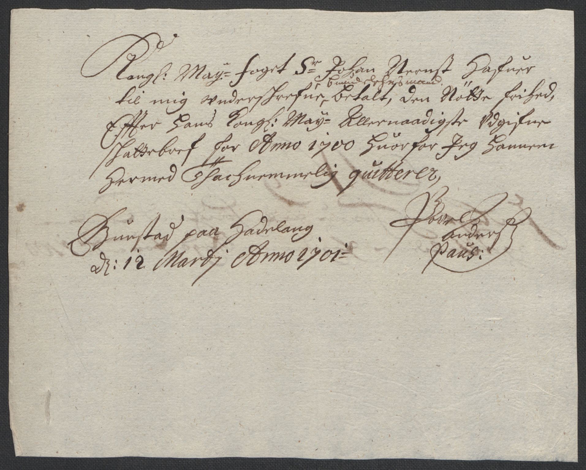 Rentekammeret inntil 1814, Reviderte regnskaper, Fogderegnskap, RA/EA-4092/R18/L1298: Fogderegnskap Hadeland, Toten og Valdres, 1700, s. 345