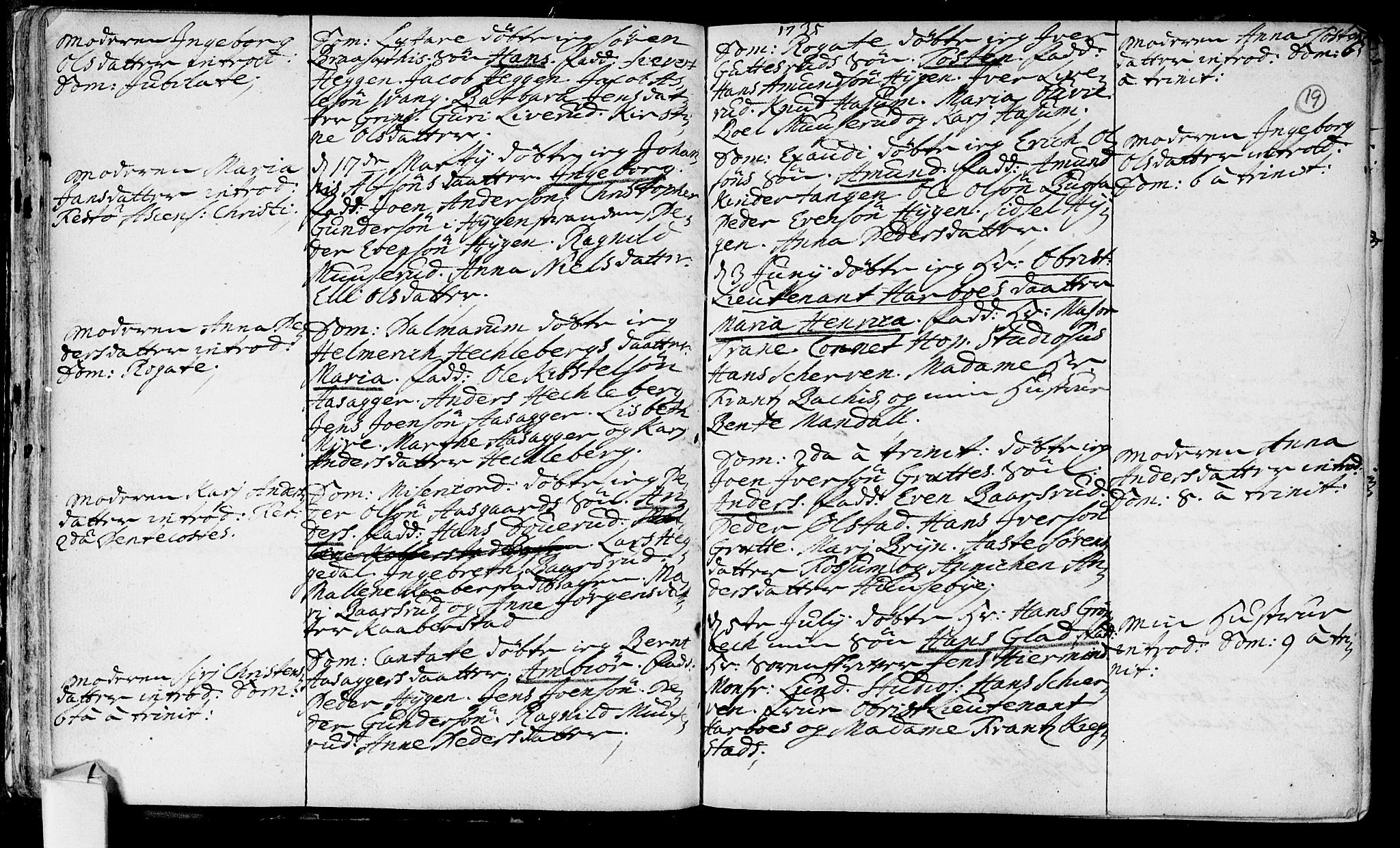 Røyken kirkebøker, SAKO/A-241/F/Fa/L0002: Ministerialbok nr. 2, 1731-1782, s. 19