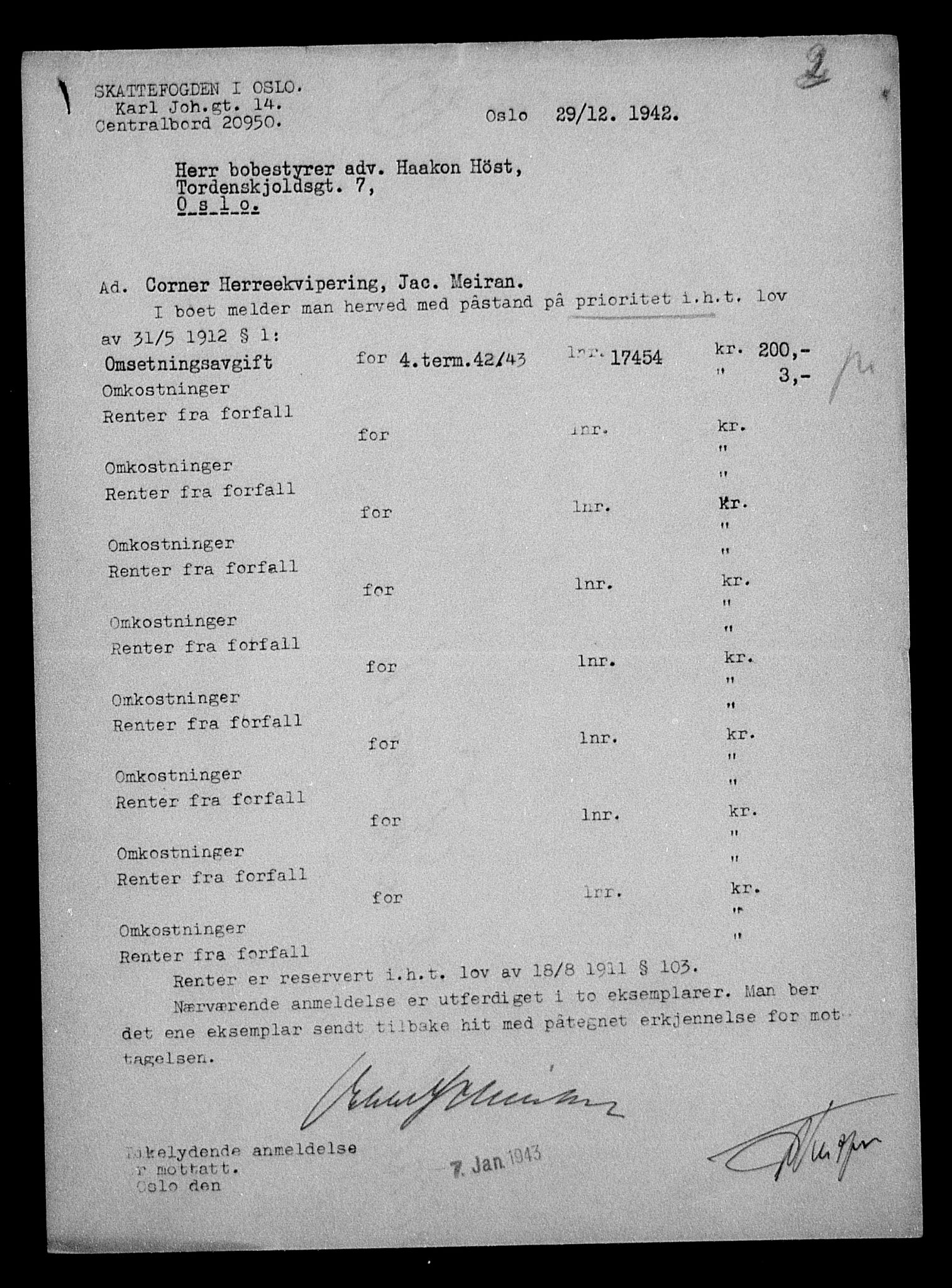 Justisdepartementet, Tilbakeføringskontoret for inndratte formuer, RA/S-1564/H/Hc/Hcc/L0929: --, 1945-1947, s. 260