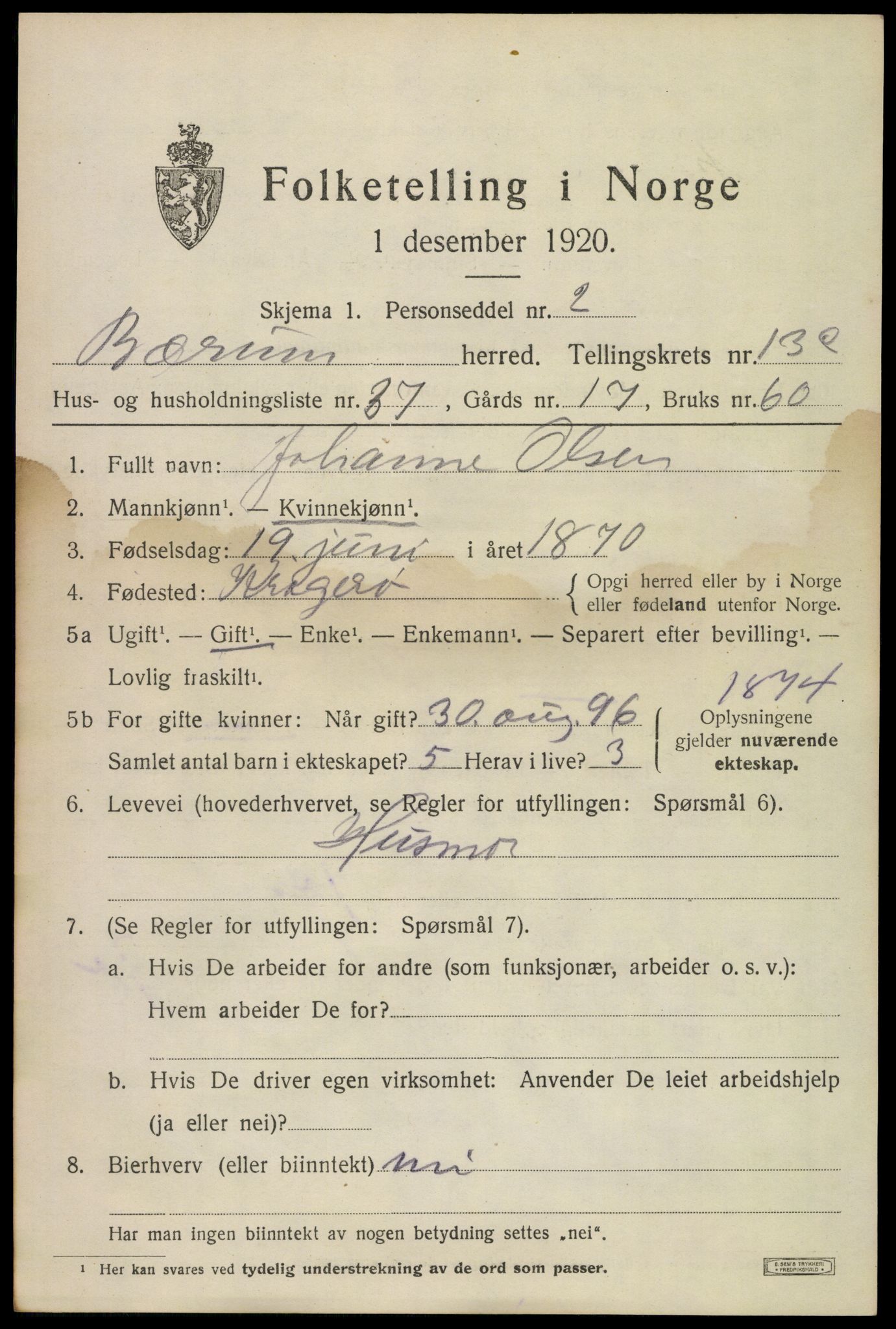 SAO, Folketelling 1920 for 0219 Bærum herred, 1920, s. 36188