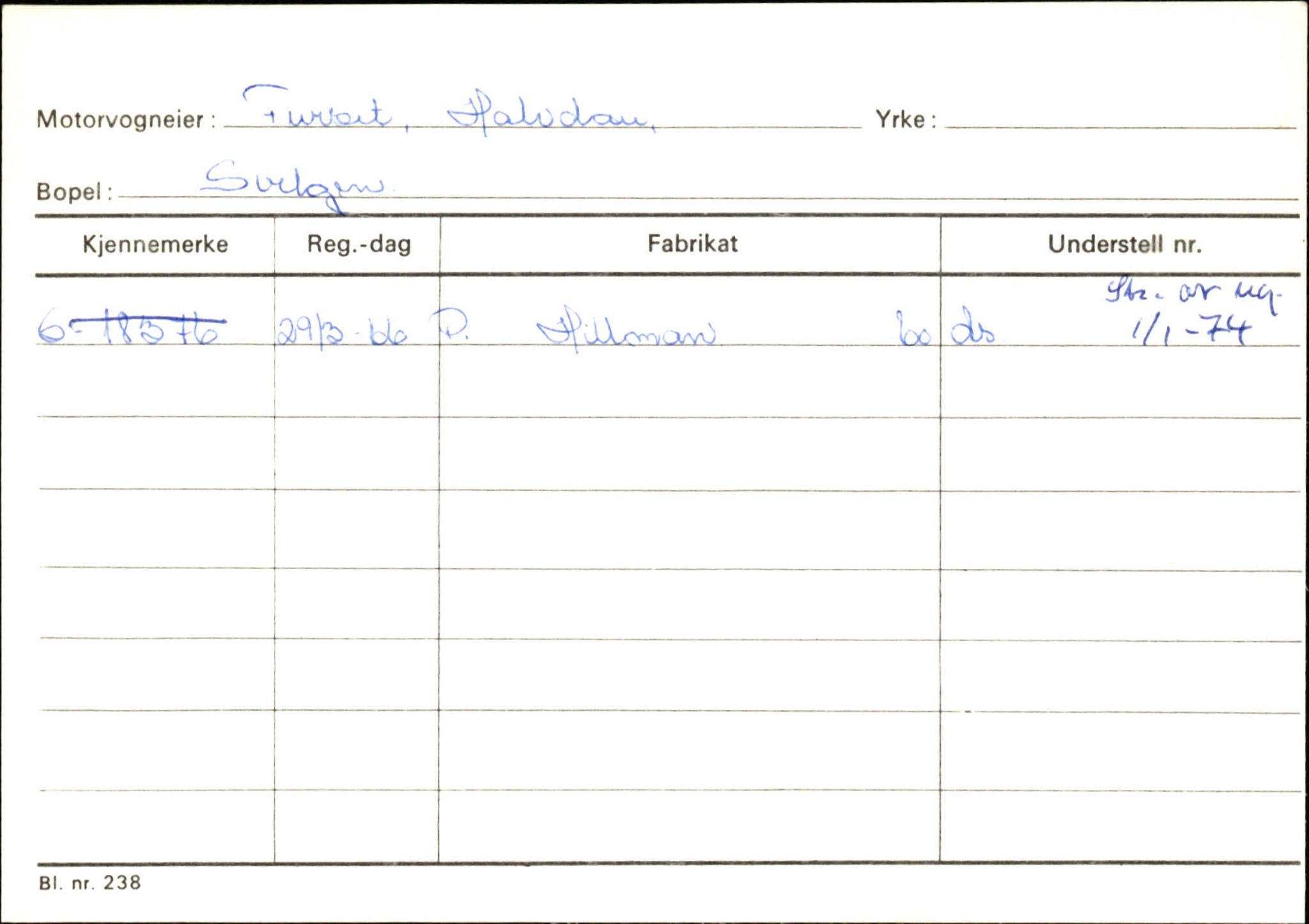 Statens vegvesen, Sogn og Fjordane vegkontor, AV/SAB-A-5301/4/F/L0133: Eigarregister Bremanger A-Å. Gaular A-H, 1945-1975, s. 419