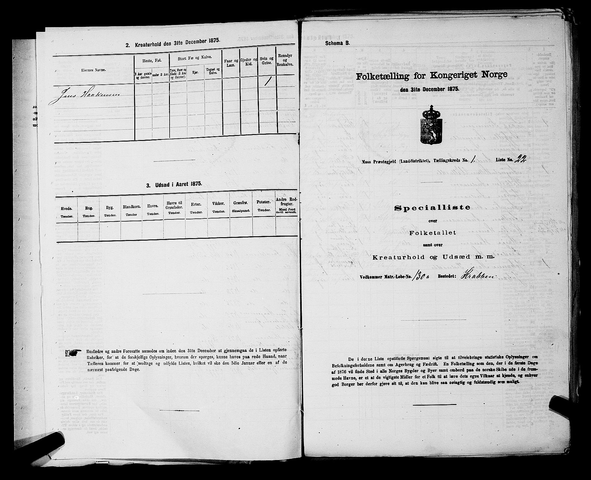 RA, Folketelling 1875 for 0194L Moss prestegjeld, Moss landsokn, 1875, s. 17