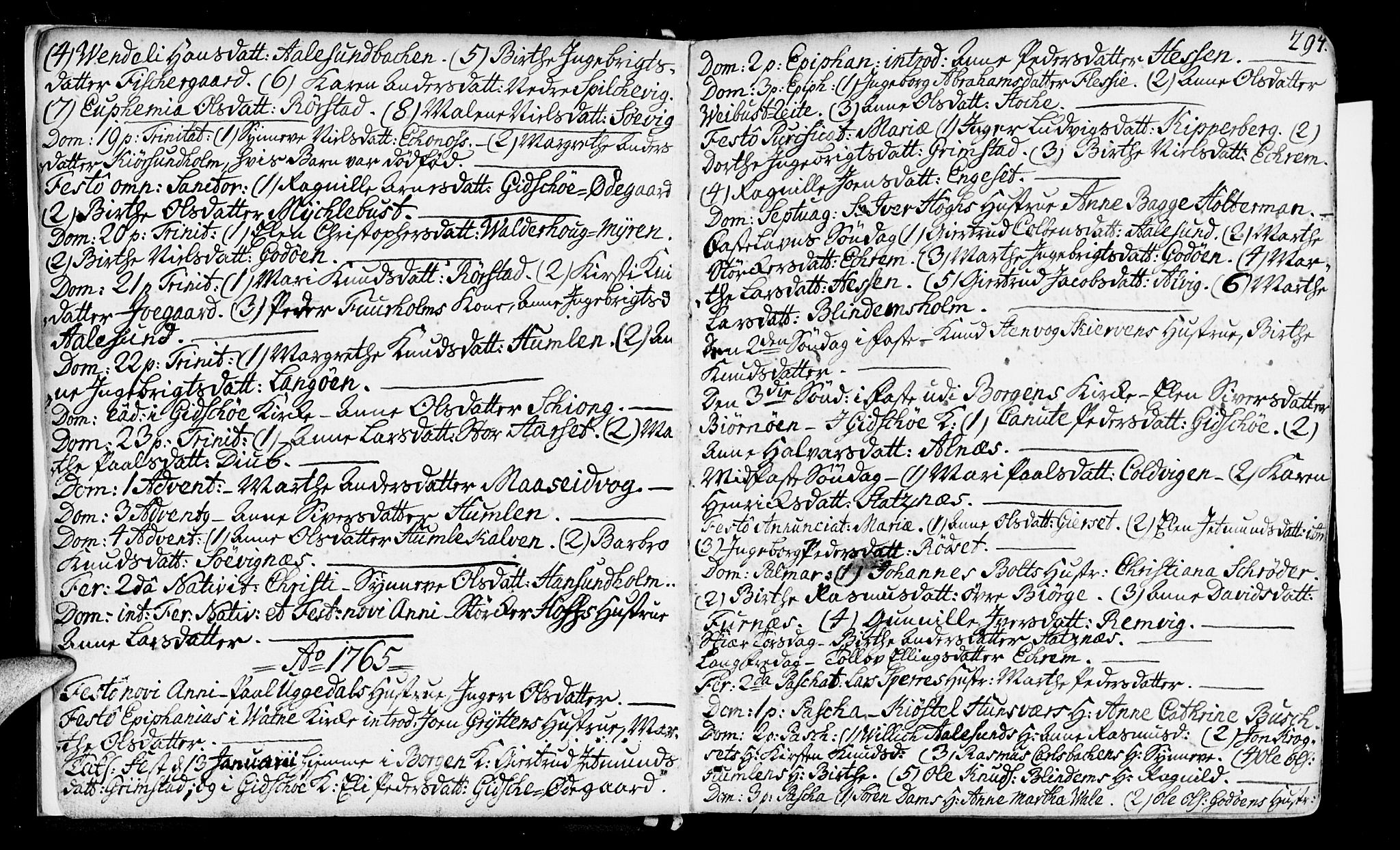 Ministerialprotokoller, klokkerbøker og fødselsregistre - Møre og Romsdal, AV/SAT-A-1454/528/L0393: Ministerialbok nr. 528A04, 1762-1800, s. 294