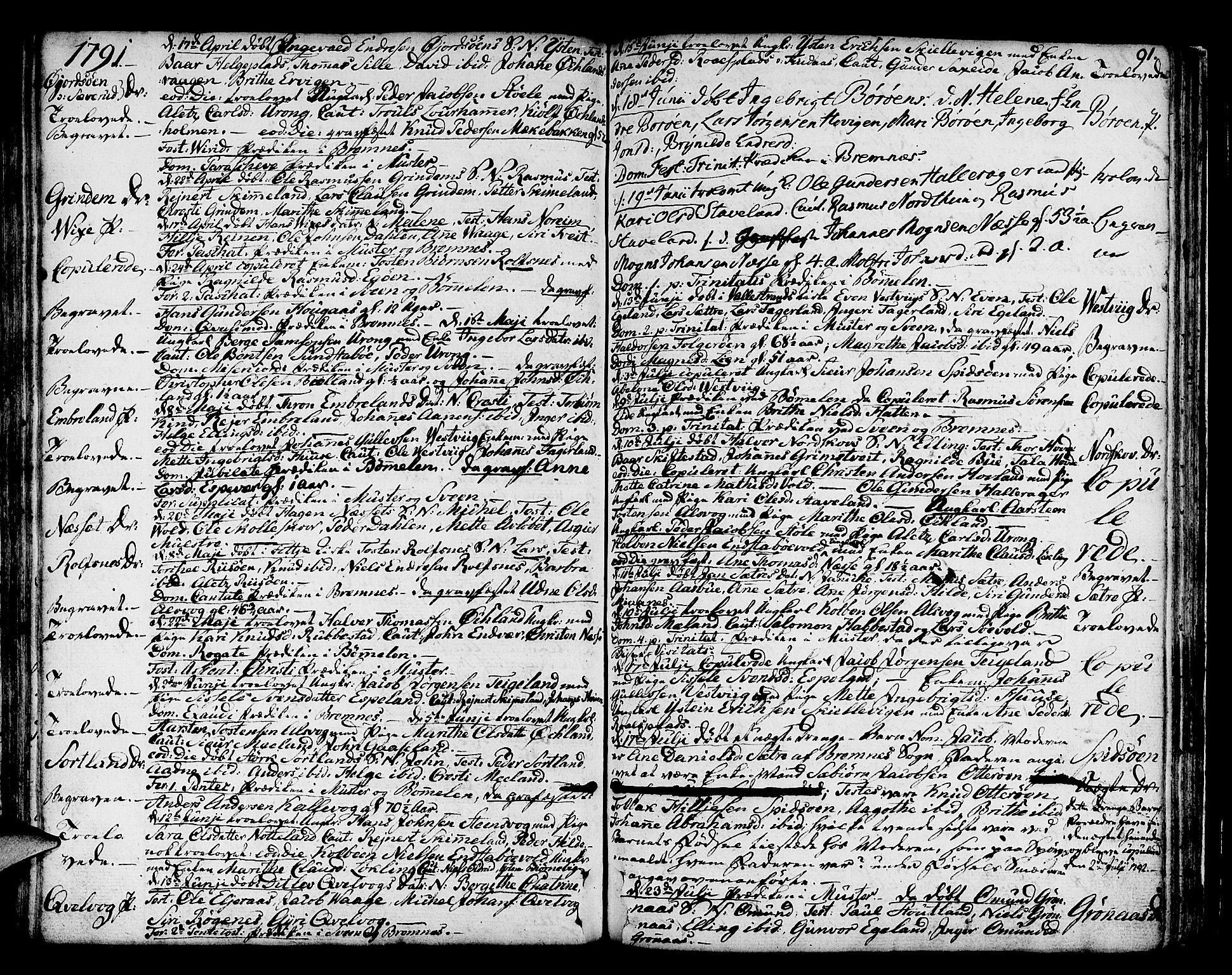 Finnås sokneprestembete, AV/SAB-A-99925/H/Ha/Haa/Haaa/L0003: Ministerialbok nr. A 3, 1765-1803, s. 91