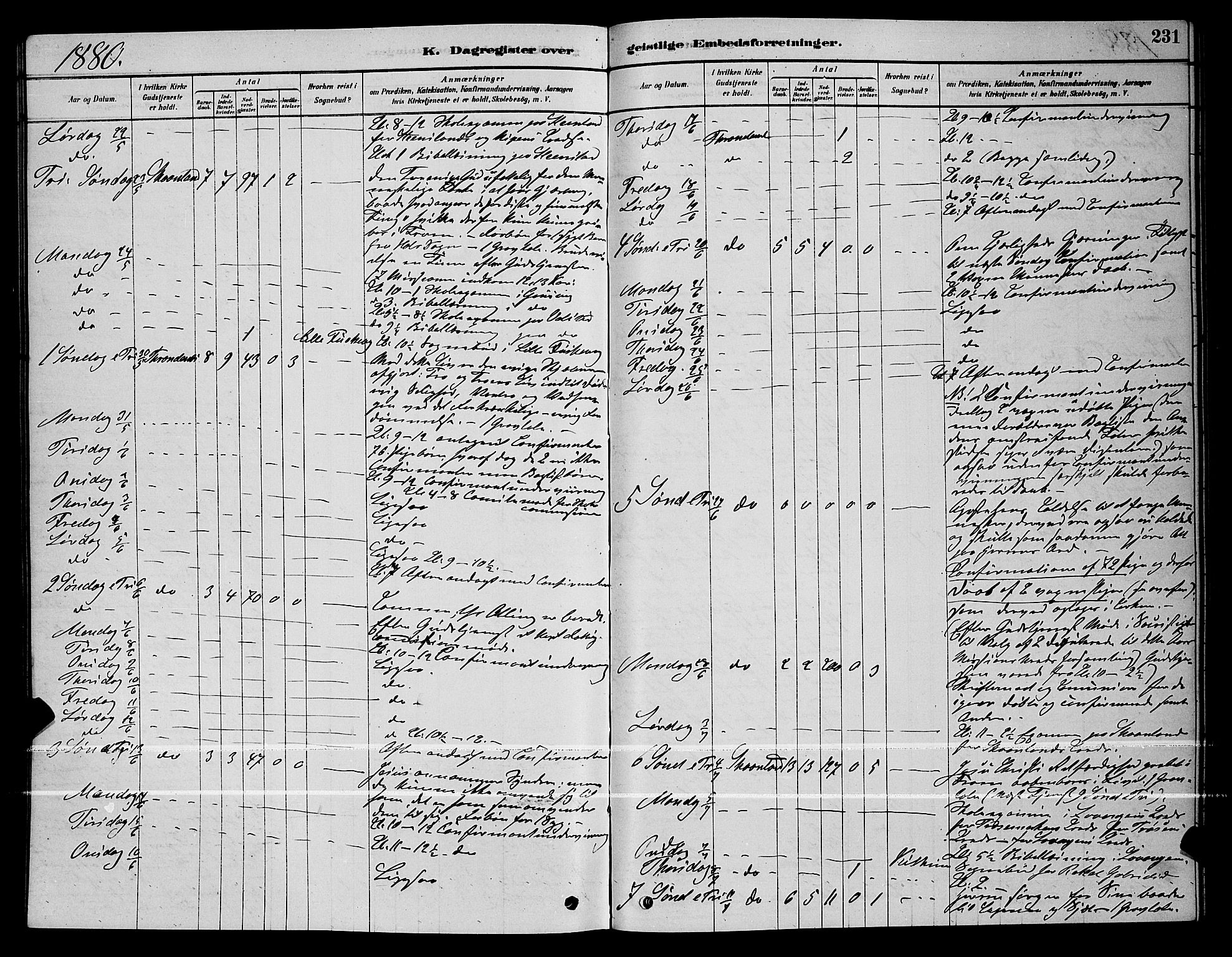 Trondenes sokneprestkontor, AV/SATØ-S-1319/H/Hb/L0010klokker: Klokkerbok nr. 10, 1878-1890, s. 231