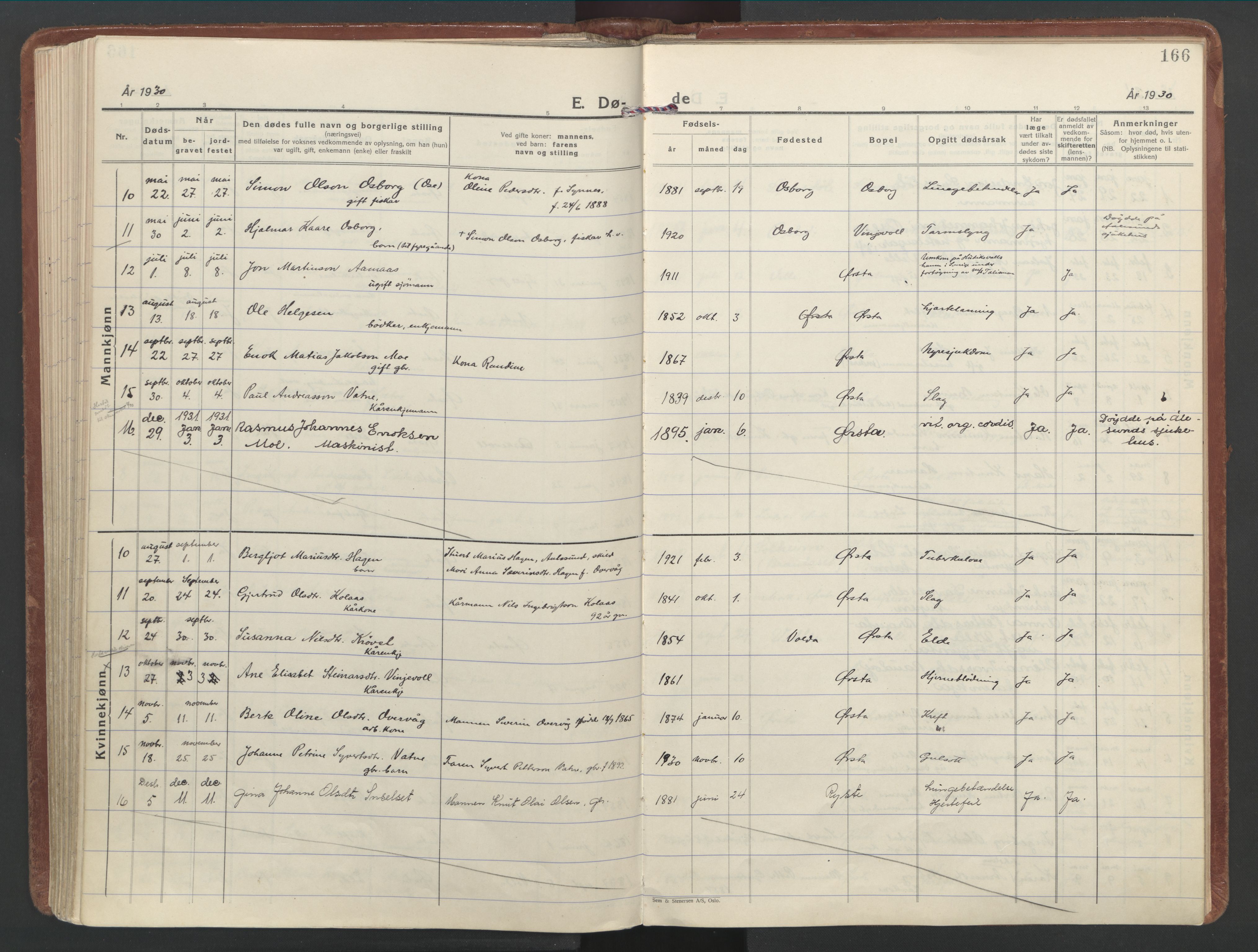 Ministerialprotokoller, klokkerbøker og fødselsregistre - Møre og Romsdal, AV/SAT-A-1454/513/L0181: Ministerialbok nr. 513A08, 1930-1943, s. 166