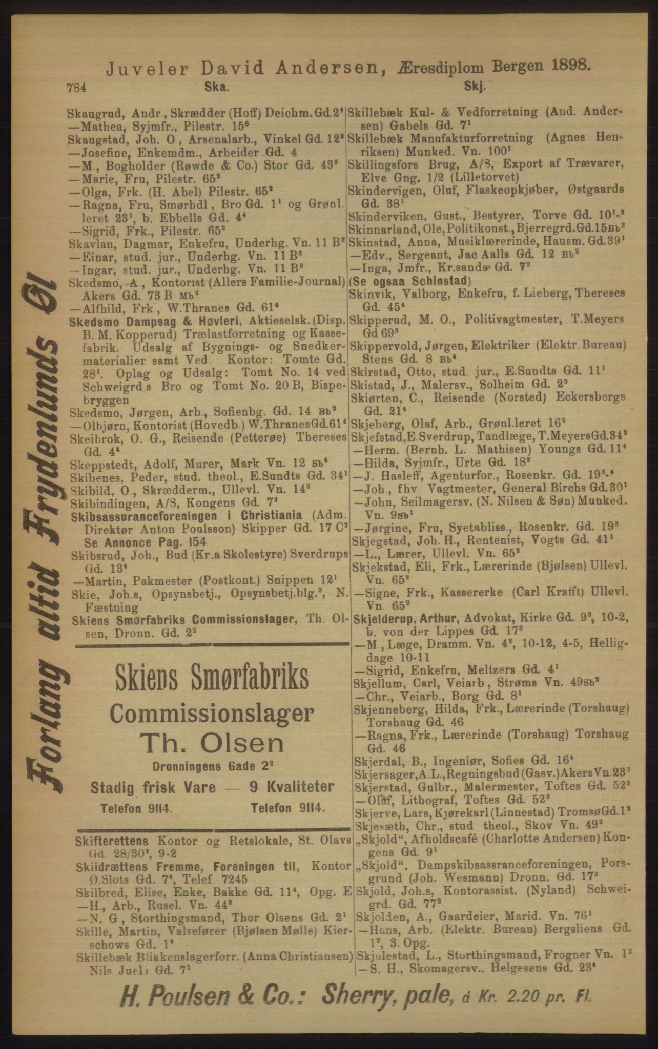 Kristiania/Oslo adressebok, PUBL/-, 1906, s. 784