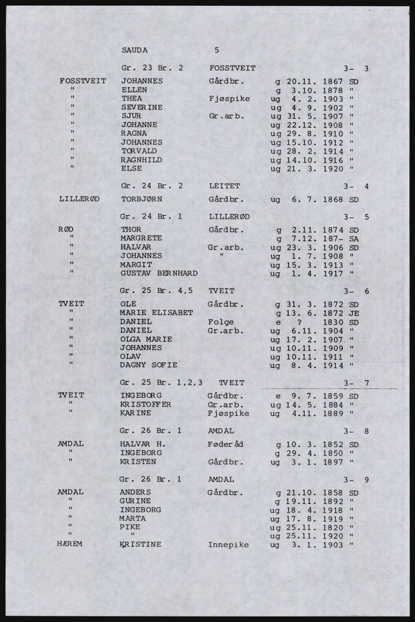 SAST, Avskrift av folketellingen 1920 for Indre Ryfylke, 1920, s. 289