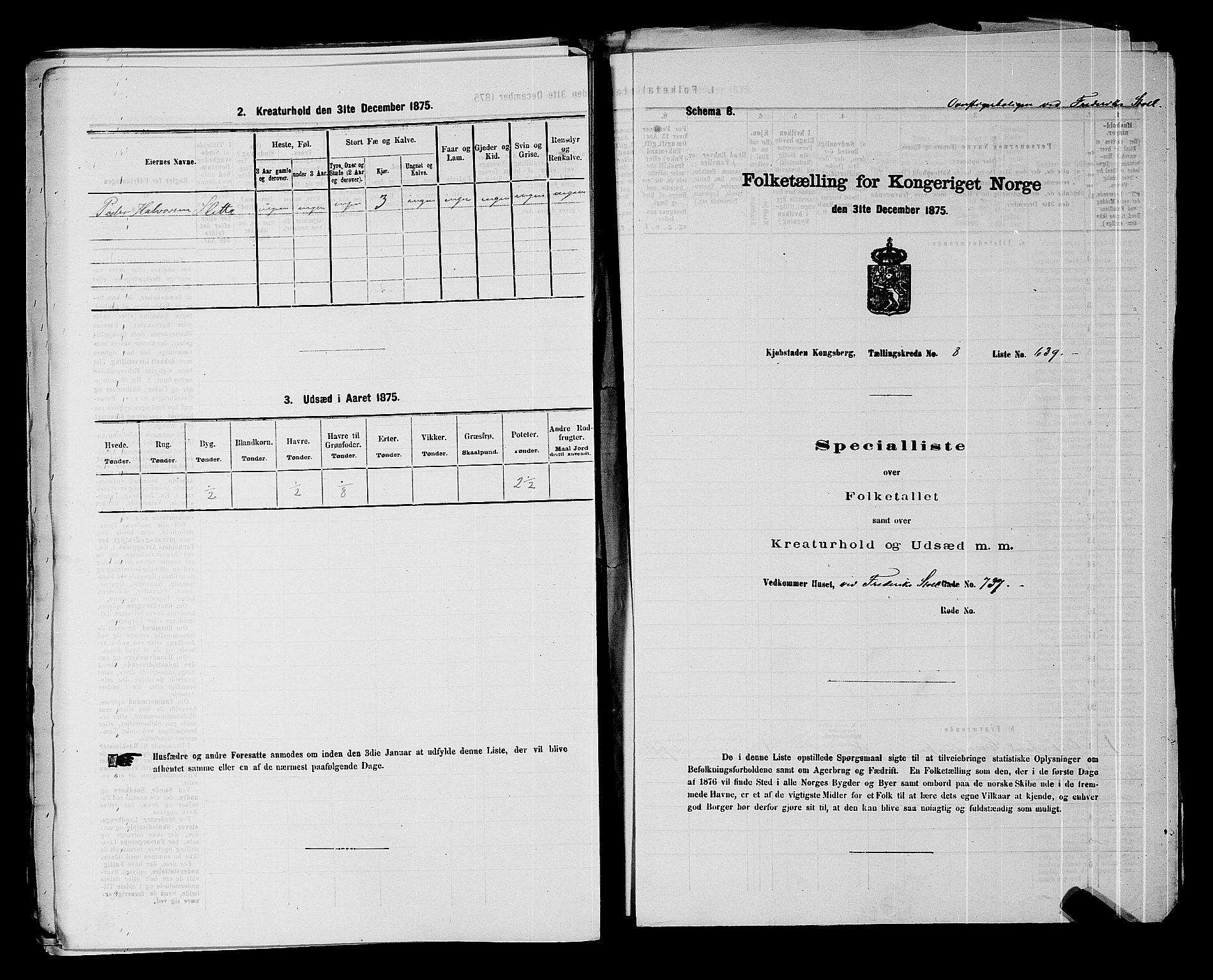 SAKO, Folketelling 1875 for 0604B Kongsberg prestegjeld, Kongsberg kjøpstad, 1875, s. 1409