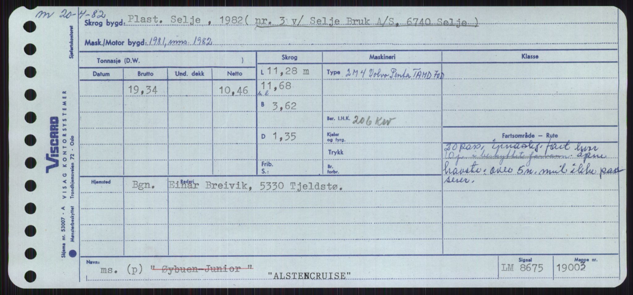 Sjøfartsdirektoratet med forløpere, Skipsmålingen, AV/RA-S-1627/H/Ha/L0001/0001: Fartøy, A-Eig / Fartøy A-Bjøn, s. 155