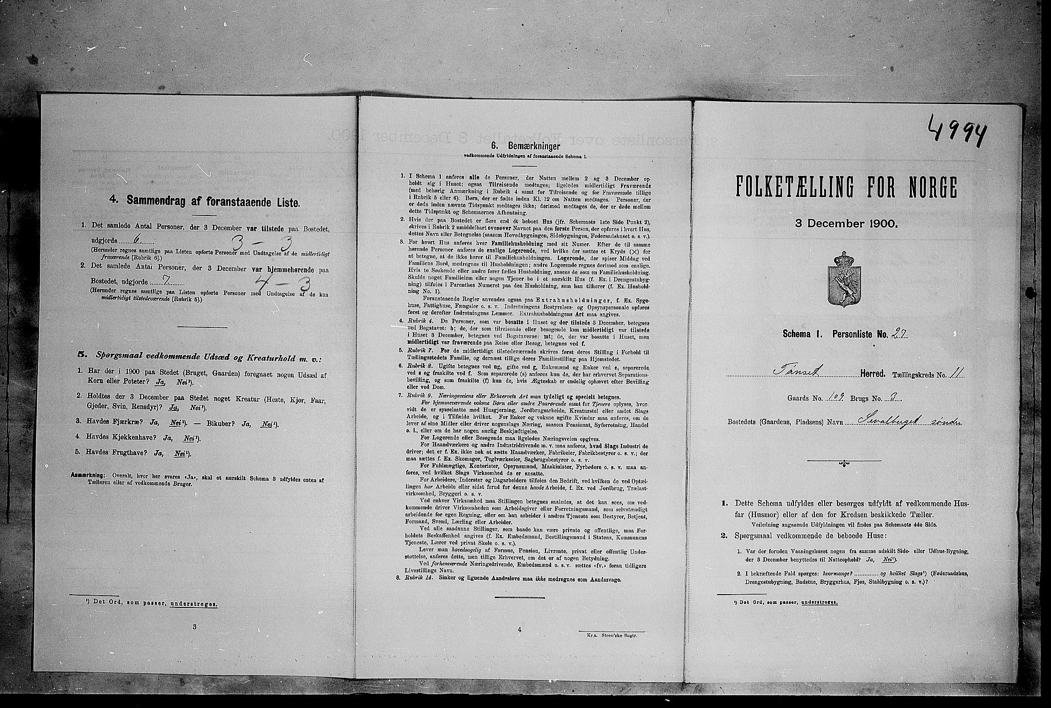 SAH, Folketelling 1900 for 0437 Tynset herred, 1900, s. 1051