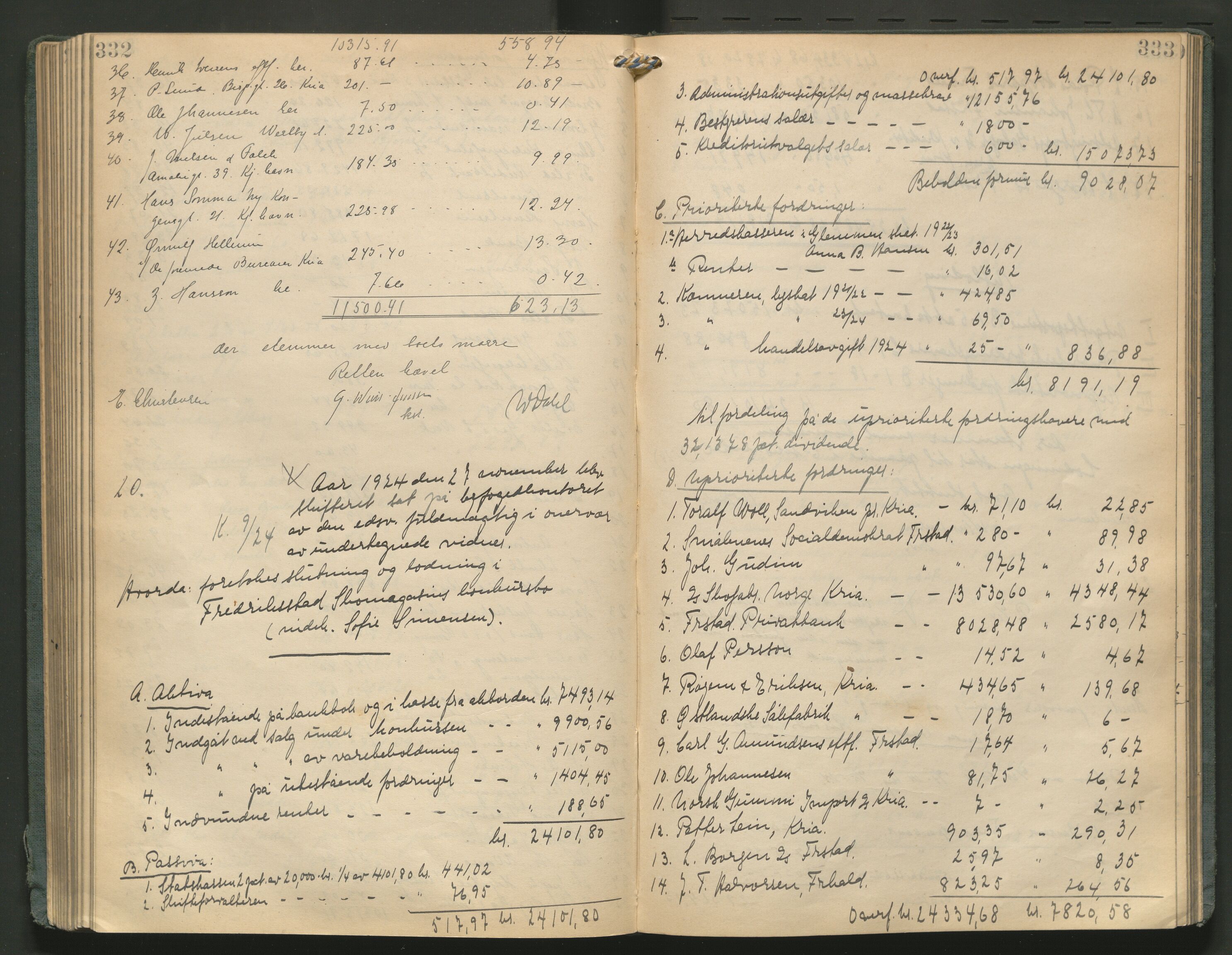 Fredrikstad byfogd, AV/SAO-A-10473a/H/He/L0005: Skifteutlodningsprotokoll, 1917-1927, s. 332-333