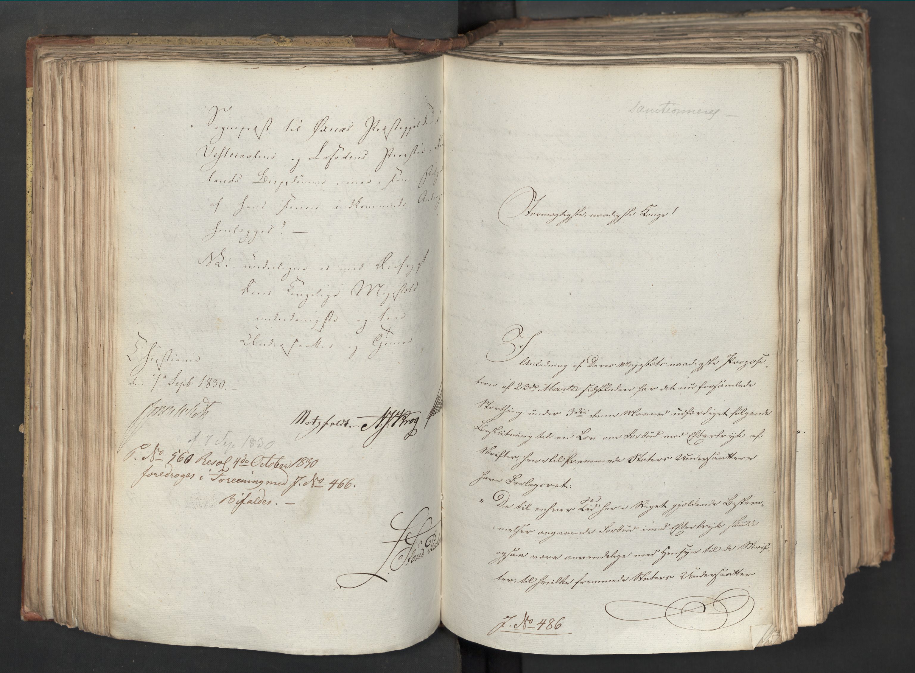 Statsrådsavdelingen i Stockholm, AV/RA-S-1003/D/Da/L0067: Regjeringsinnstillinger nr. 450-659, 1830, s. 185