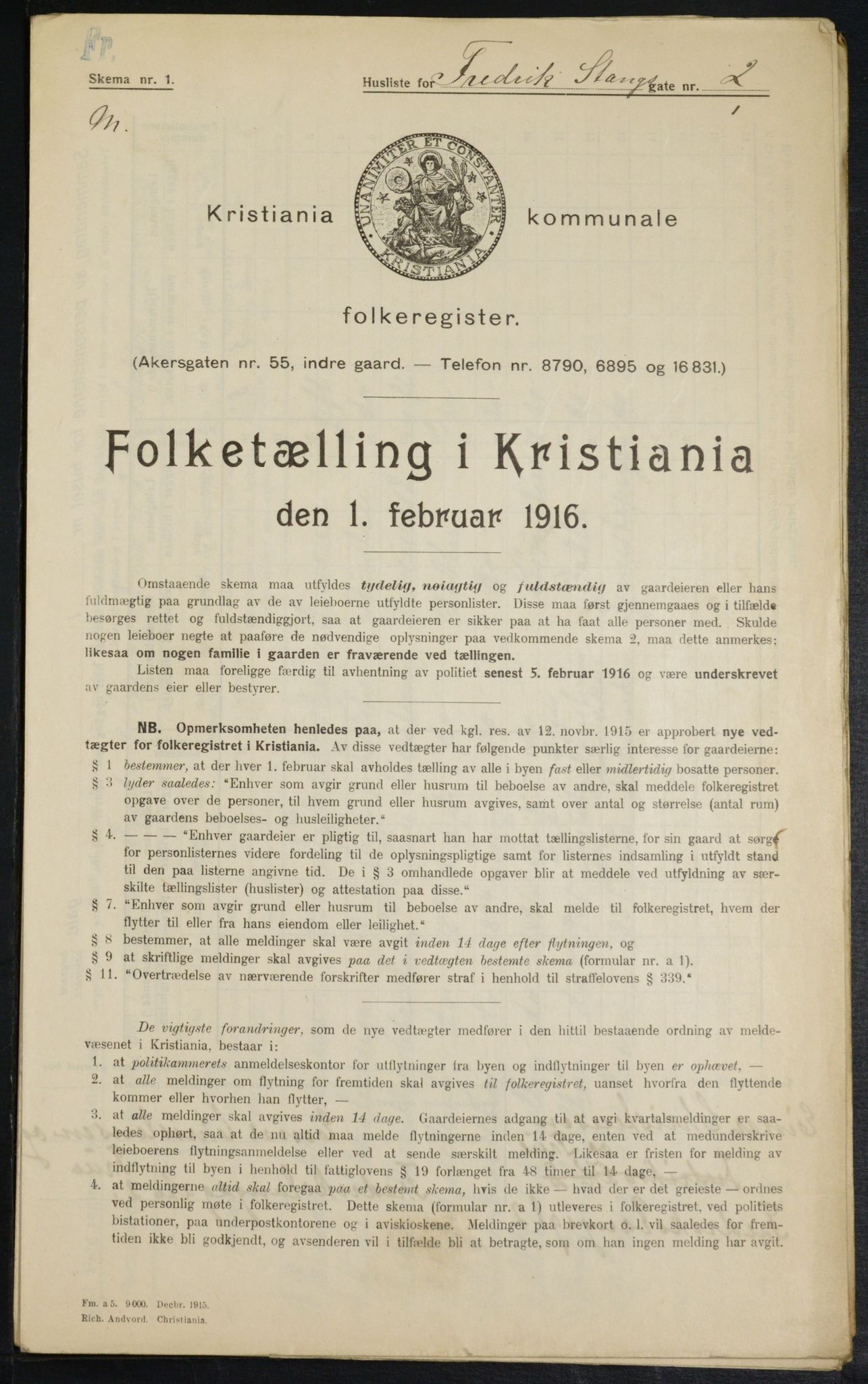 OBA, Kommunal folketelling 1.2.1916 for Kristiania, 1916, s. 27046
