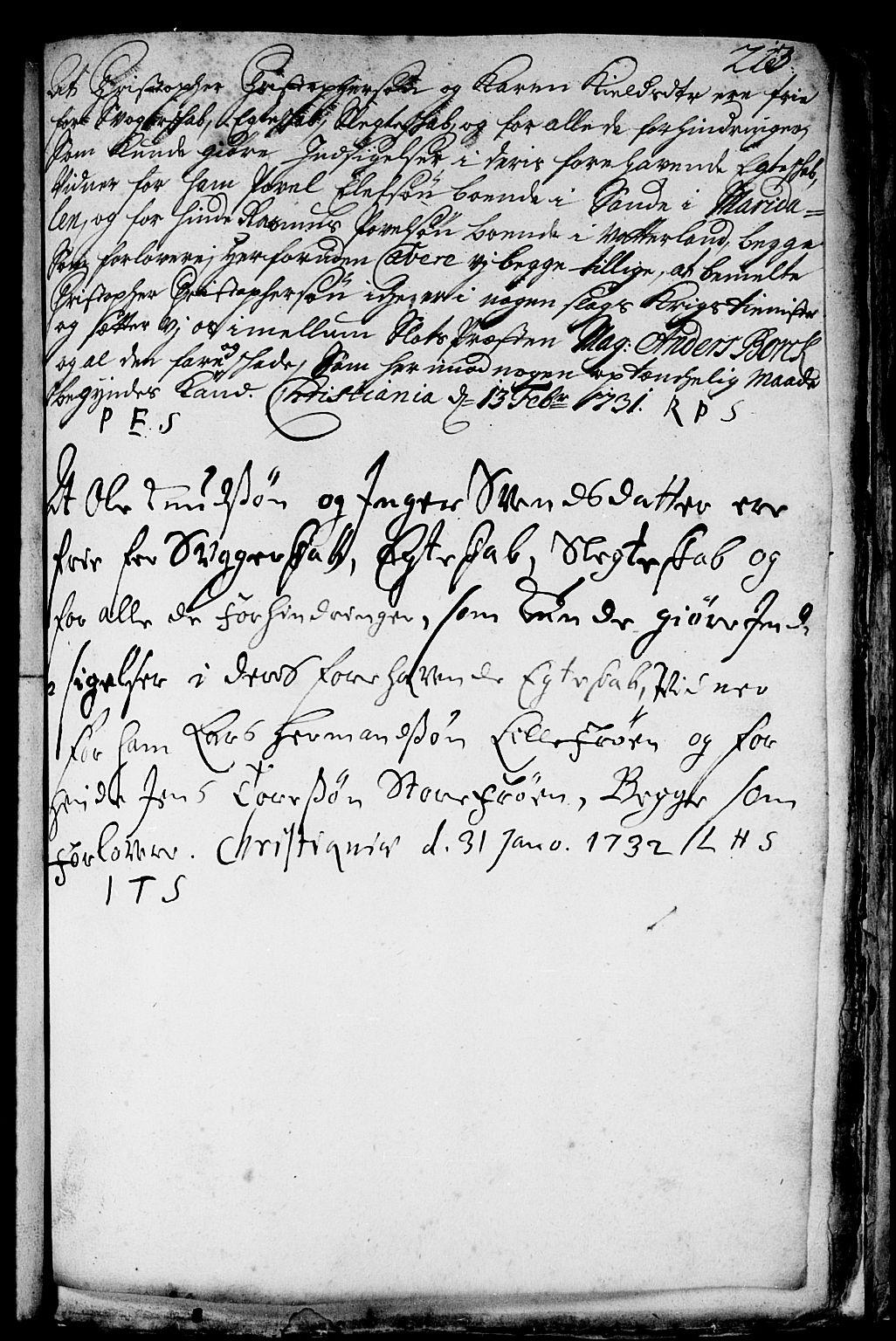 Aker prestekontor kirkebøker, SAO/A-10861/L/L0001: Forlovererklæringer nr. 1, 1730-1735, s. 212-213