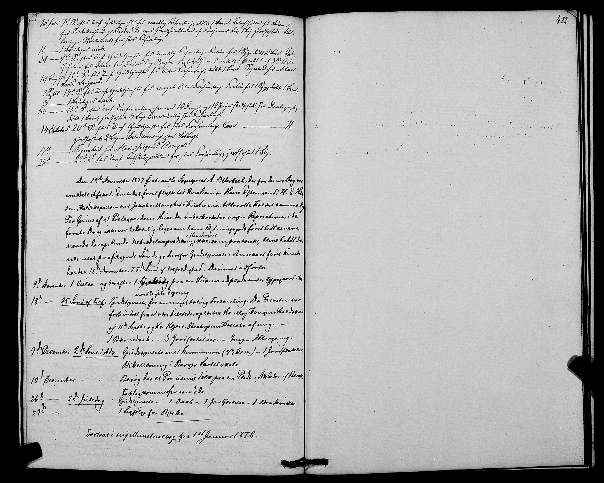 Hurdal prestekontor Kirkebøker, SAO/A-10889/F/Fb/L0002: Ministerialbok nr. II 2, 1860-1877, s. 422