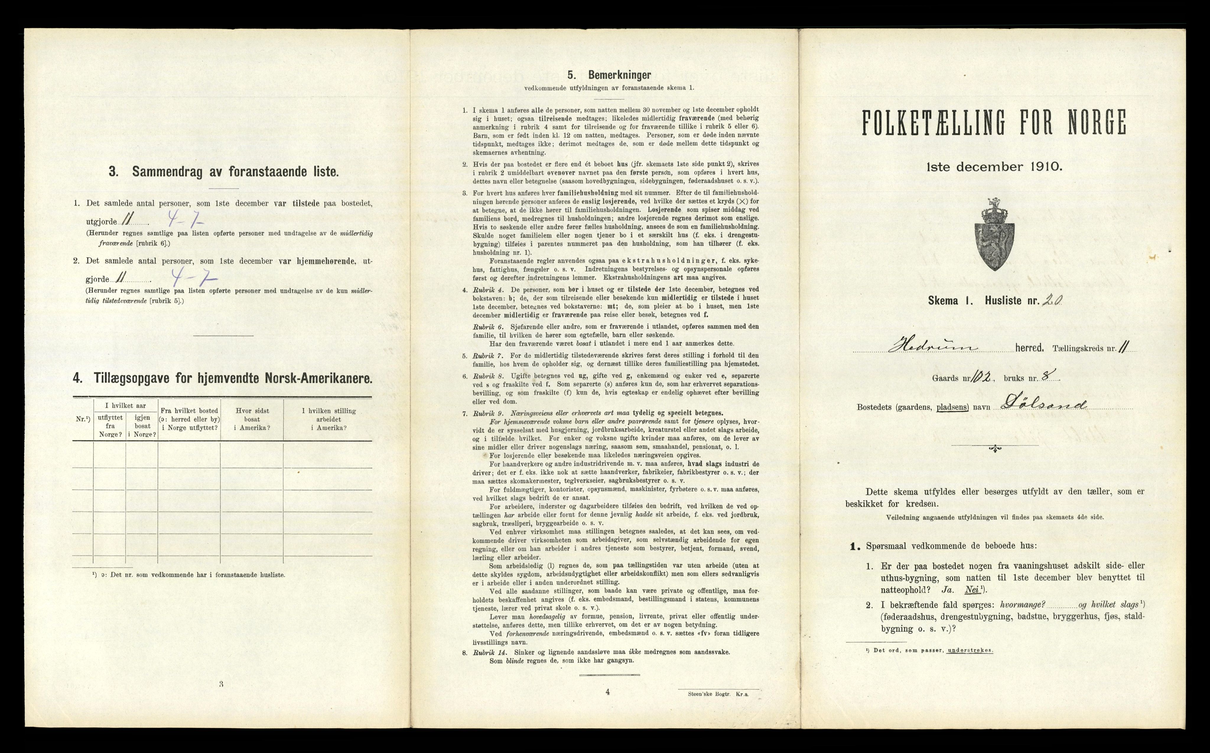 RA, Folketelling 1910 for 0727 Hedrum herred, 1910, s. 1210