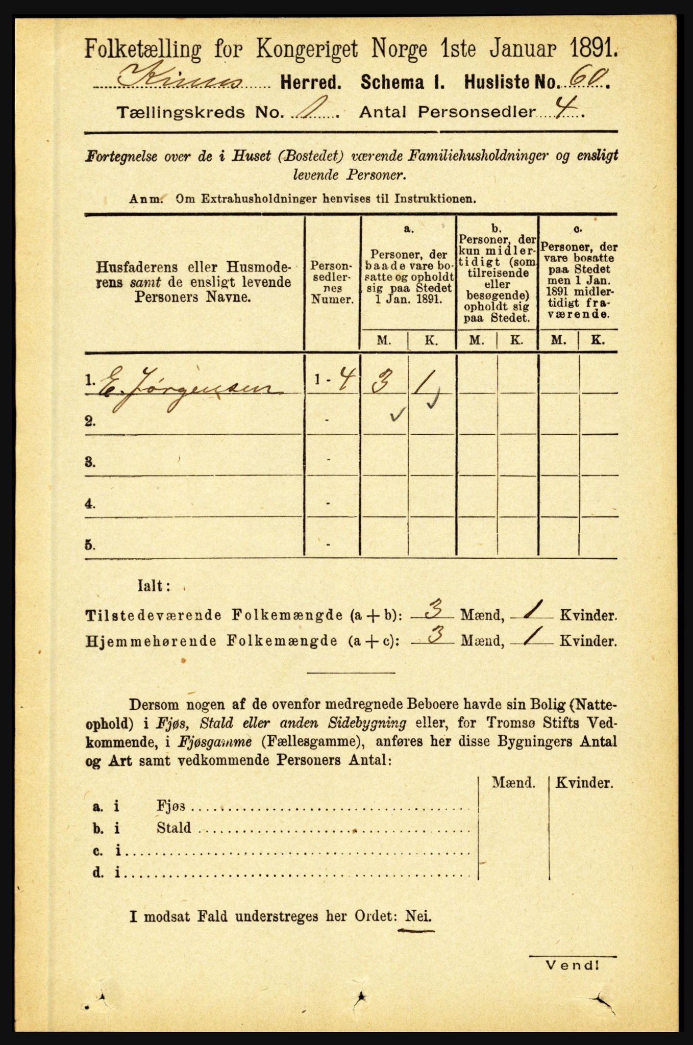 RA, Folketelling 1891 for 1437 Kinn herred, 1891, s. 99