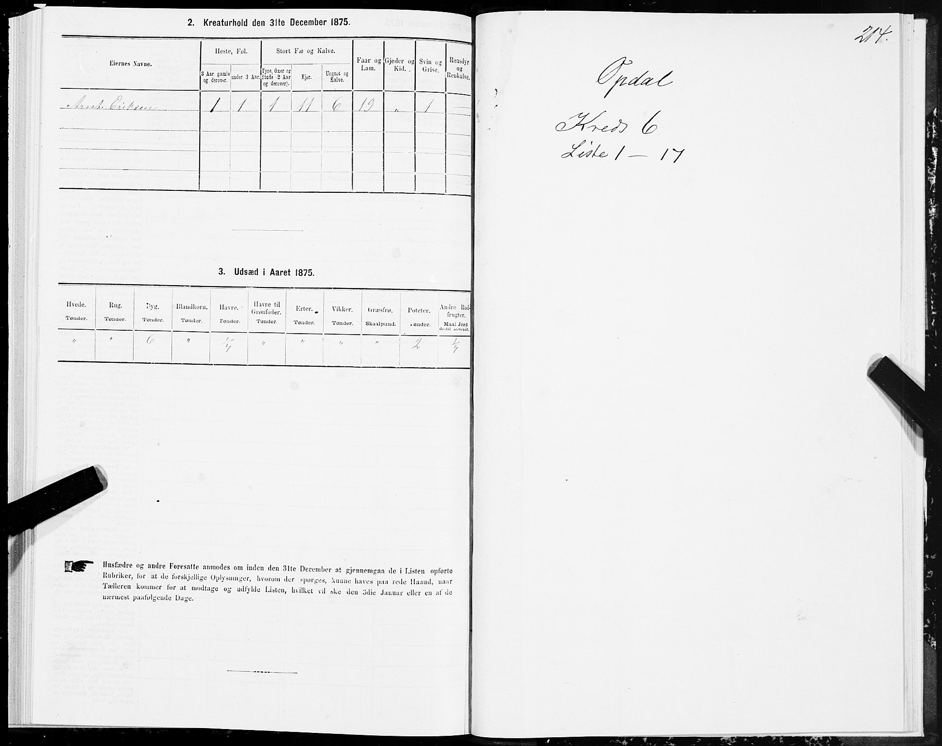 SAT, Folketelling 1875 for 1634P Oppdal prestegjeld, 1875, s. 3214