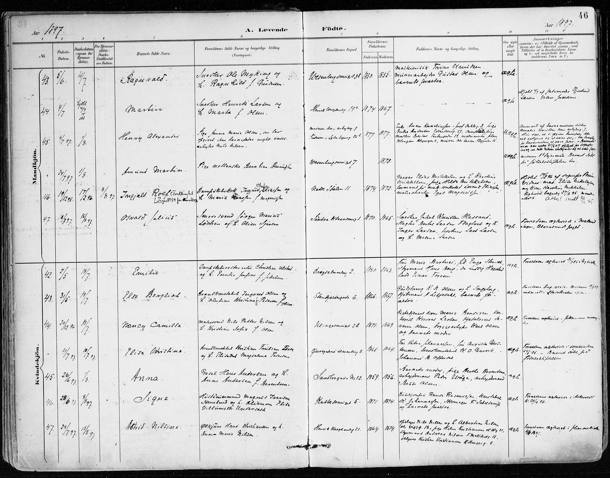 Mariakirken Sokneprestembete, AV/SAB-A-76901/H/Haa/L0008: Ministerialbok nr. A 8, 1893-1942, s. 46