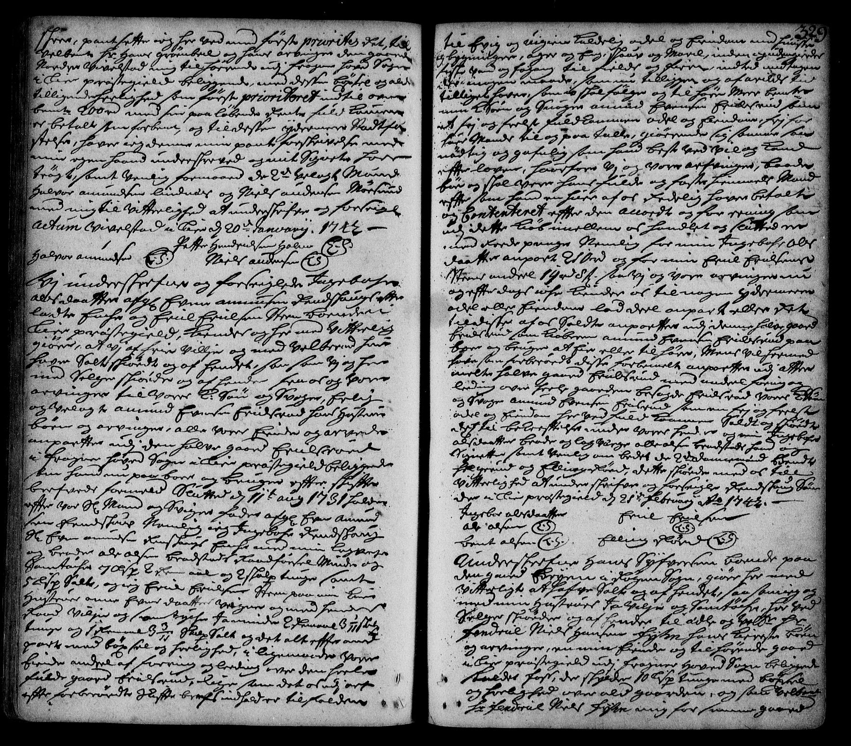 Lier, Røyken og Hurum sorenskriveri, AV/SAKO-A-89/G/Ga/Gaa/L0002: Pantebok nr. II, 1725-1755, s. 329