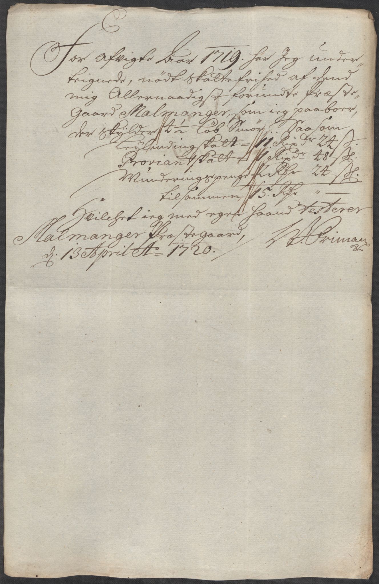 Rentekammeret inntil 1814, Reviderte regnskaper, Fogderegnskap, RA/EA-4092/R49/L3140: Fogderegnskap Rosendal Baroni, 1718-1720, s. 127