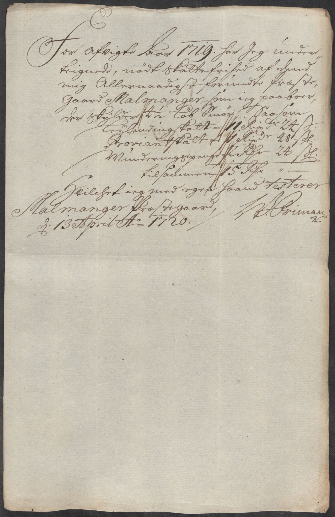 Rentekammeret inntil 1814, Reviderte regnskaper, Fogderegnskap, AV/RA-EA-4092/R49/L3140: Fogderegnskap Rosendal Baroni, 1718-1720, s. 127