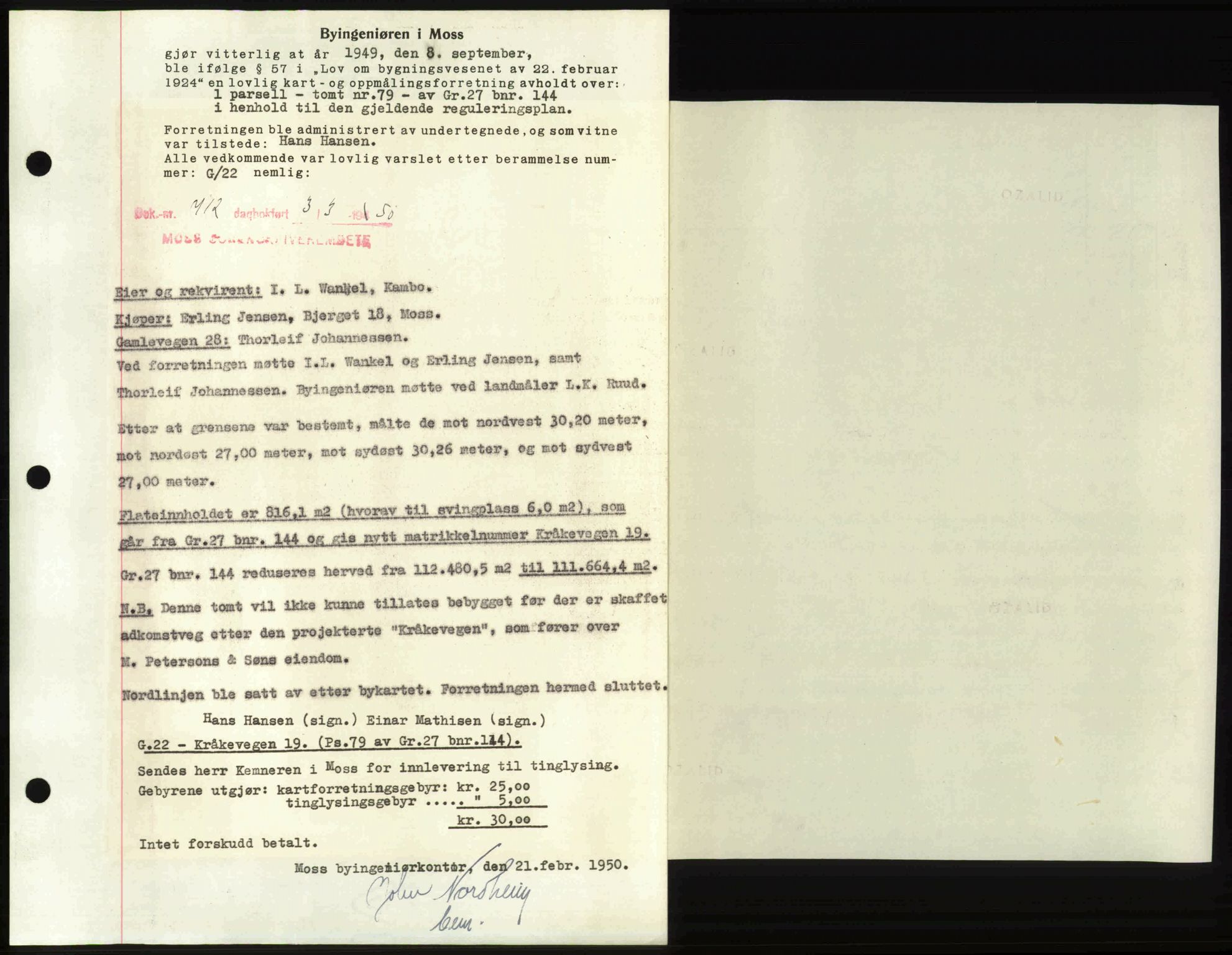 Moss sorenskriveri, SAO/A-10168: Pantebok nr. A25, 1950-1950, Dagboknr: 712/1950