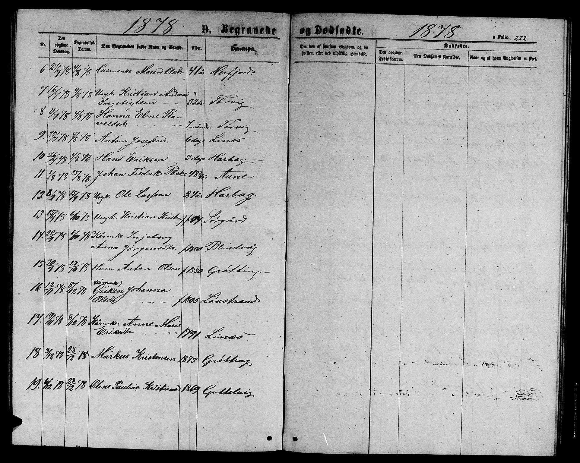 Ministerialprotokoller, klokkerbøker og fødselsregistre - Sør-Trøndelag, SAT/A-1456/656/L0695: Klokkerbok nr. 656C01, 1867-1889, s. 222