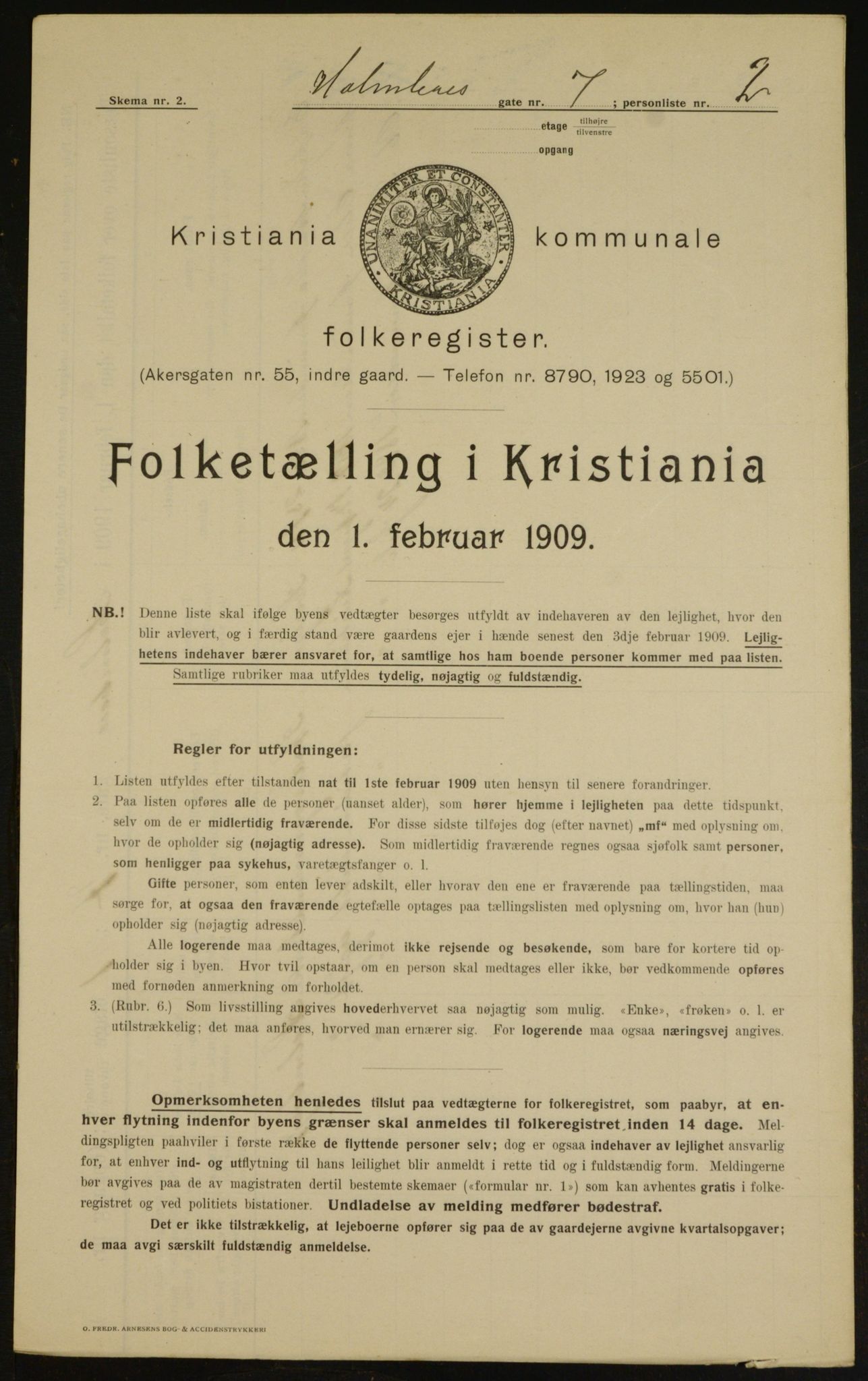 OBA, Kommunal folketelling 1.2.1909 for Kristiania kjøpstad, 1909, s. 37008