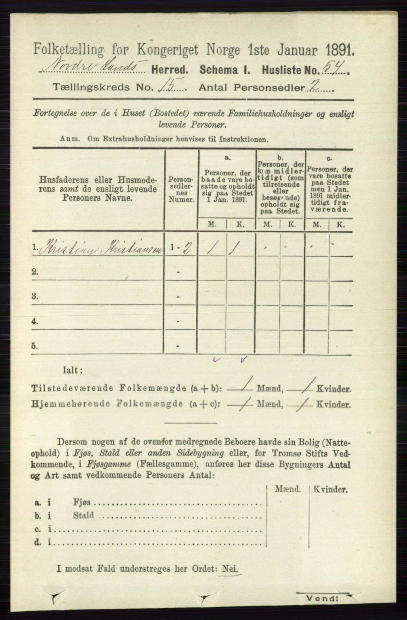 RA, Folketelling 1891 for 0538 Nordre Land herred, 1891, s. 3792