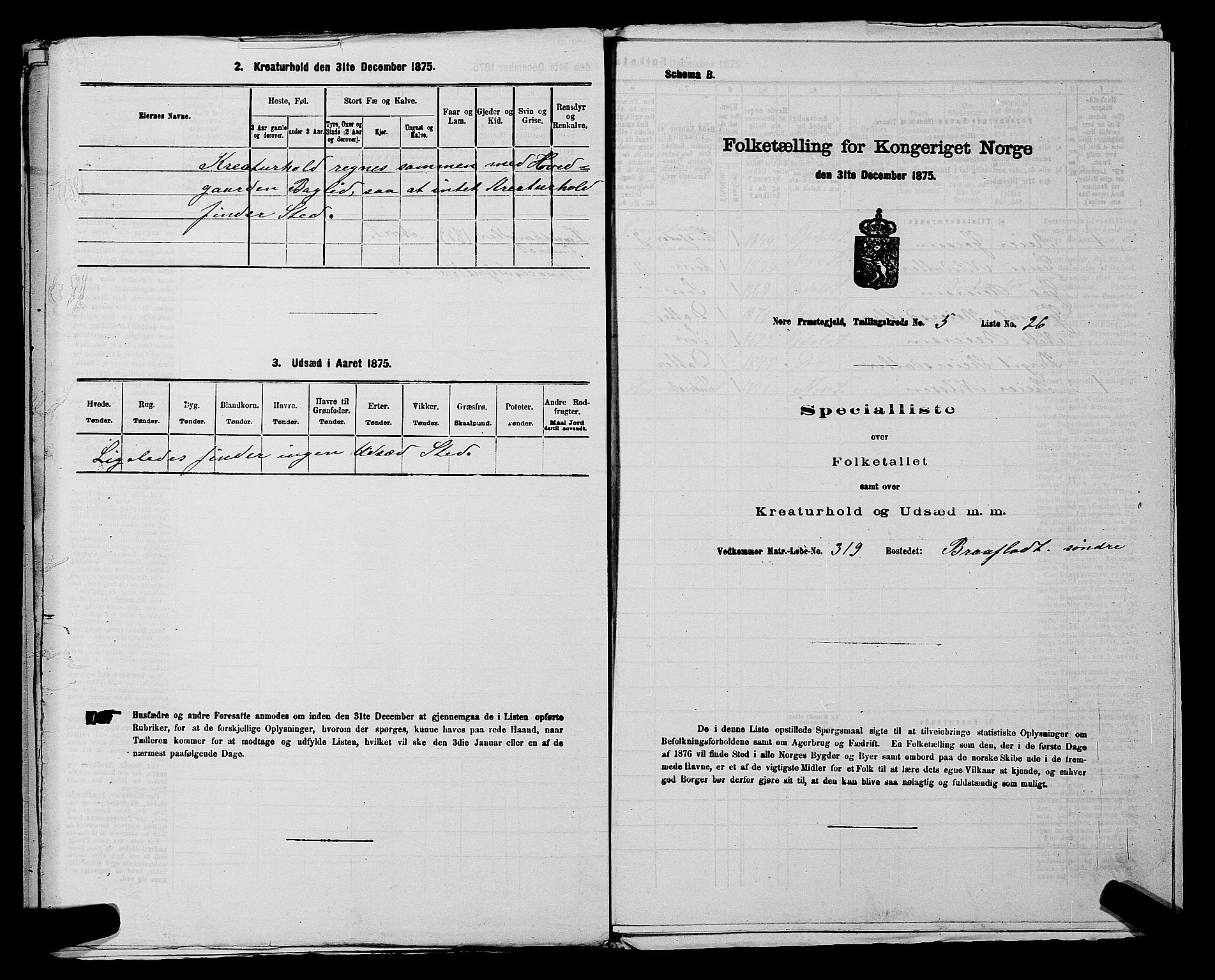 SAKO, Folketelling 1875 for 0633P Nore prestegjeld, 1875, s. 699