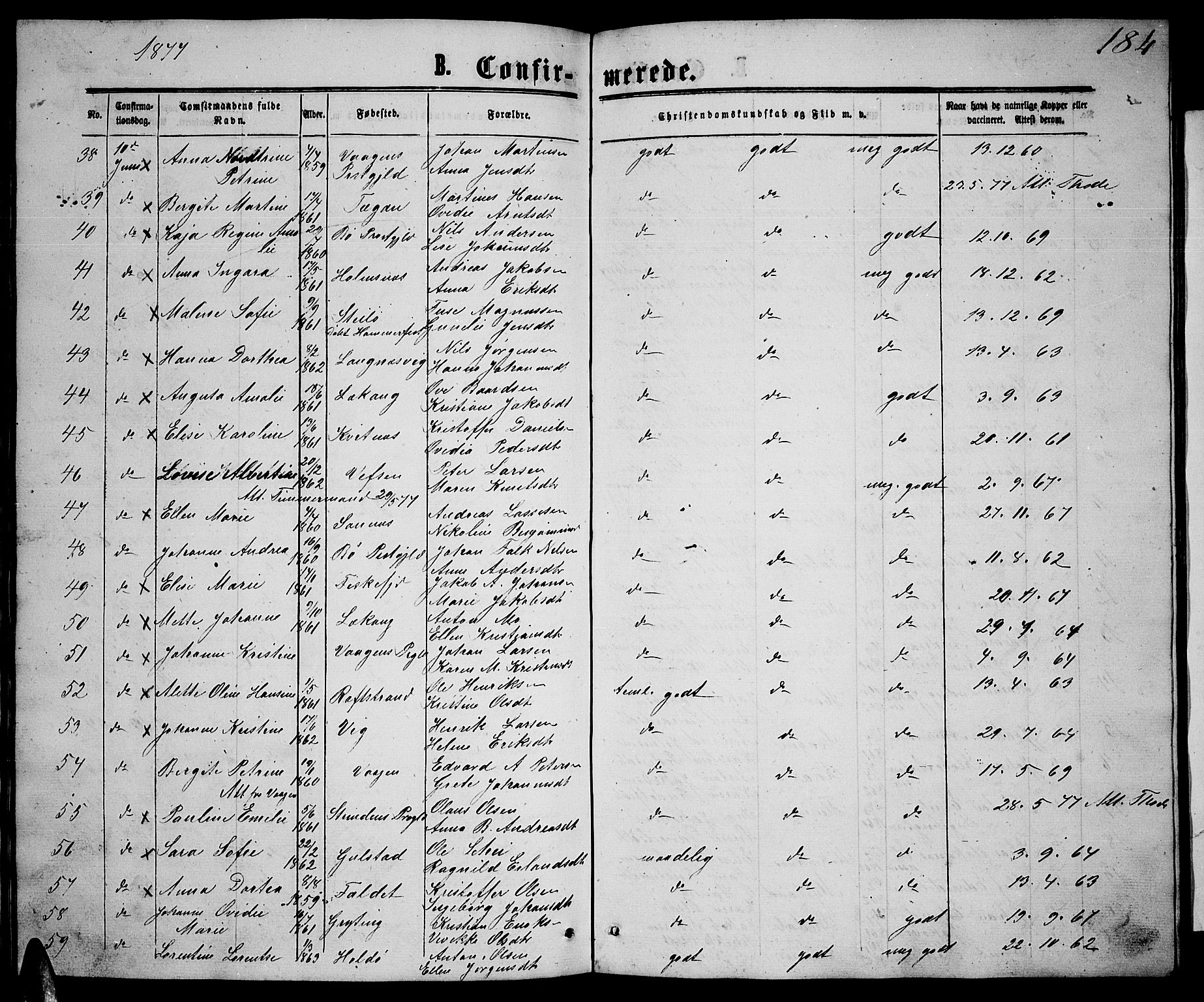 Ministerialprotokoller, klokkerbøker og fødselsregistre - Nordland, AV/SAT-A-1459/888/L1266: Klokkerbok nr. 888C04, 1864-1877, s. 184